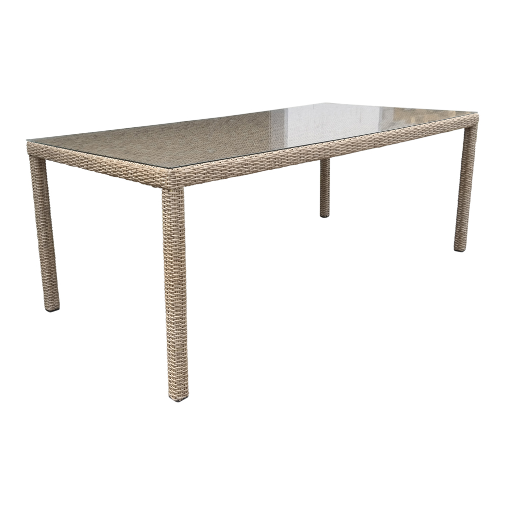 Polyrattan Gartenmöbel Gartentisch Esstisch 6 Personen 180 cm coffee