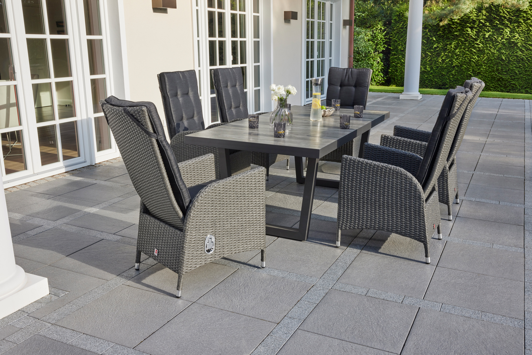 Dining Positionsstuhl Kansas Verstellsessel Gartenstuhl Esstischstuhl grau-mix