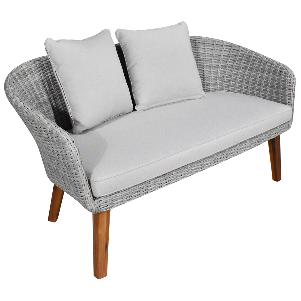 Gartenlounge Loungeset mit Tisch Set 4-tlg., grau, Polyrattan, Garten Gartenlounge Loungeset mit Tisch Set 4-tlg., grau, Polyrattan, Garten