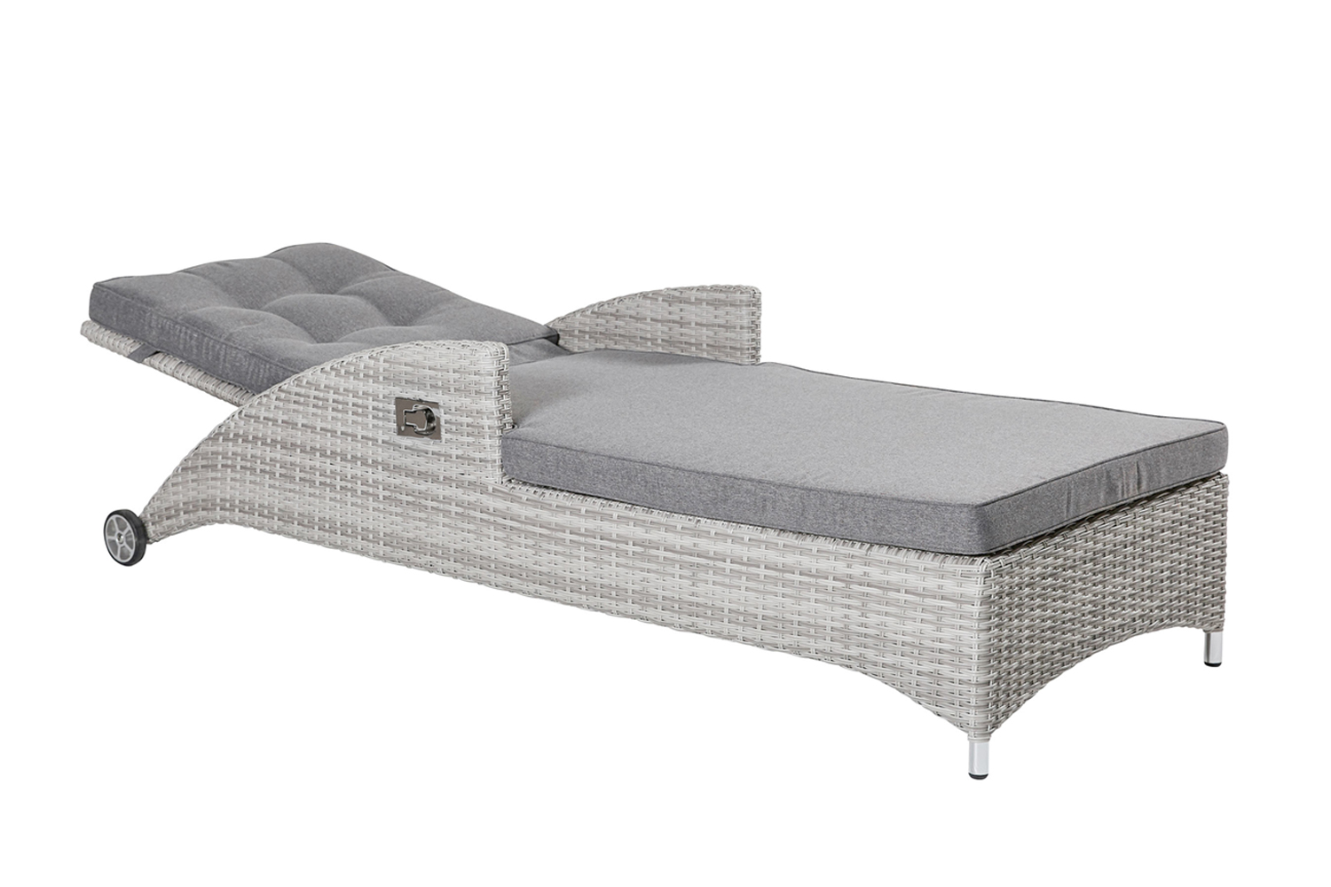 Gartenliege Boston Sonnenliege Relaxliege Weiß-Grau Gartenliege Boston Sonnenliege Relaxliege Weiß-Grau