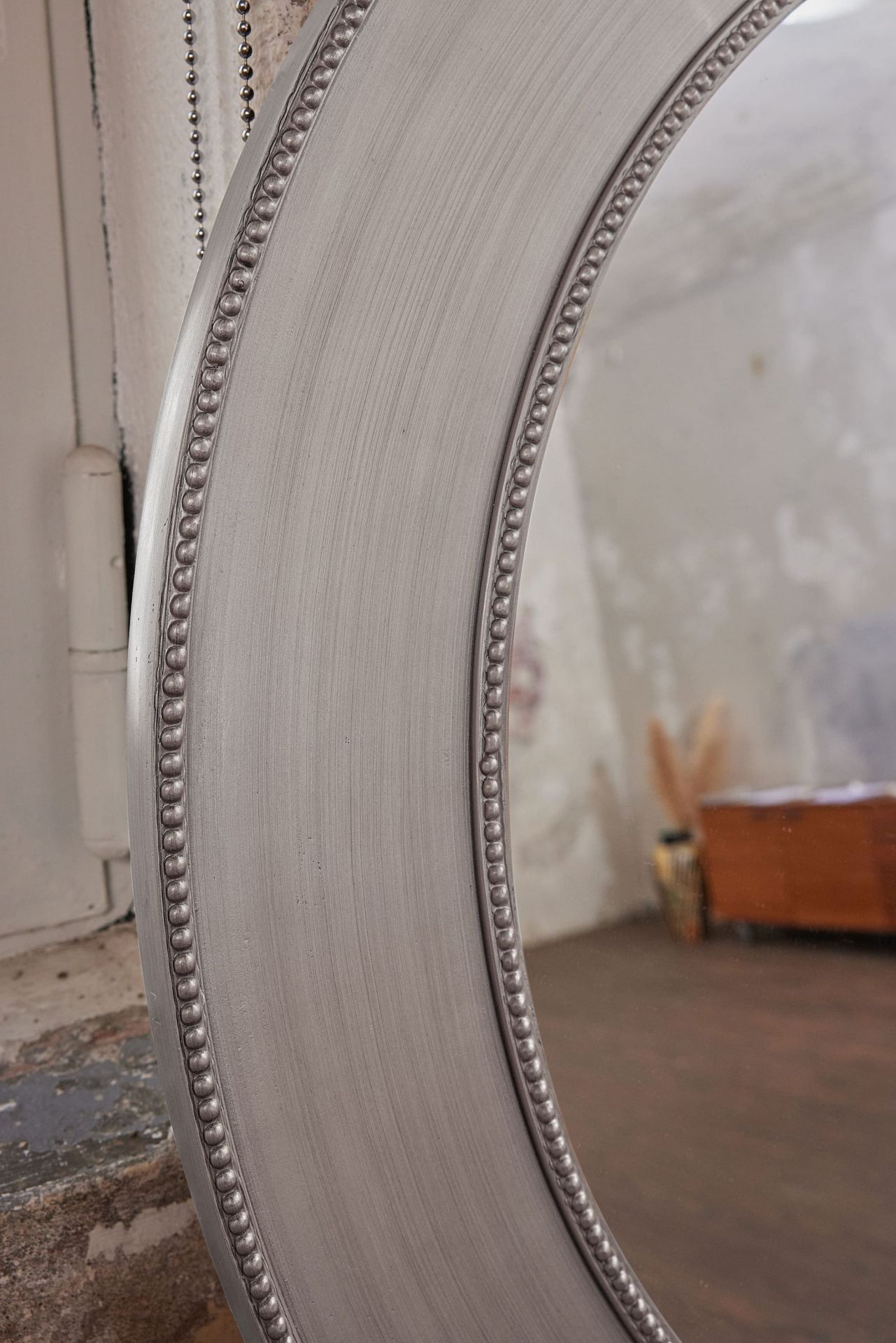 Wandspiegel »Antik« Ø90 cm silber im Landhaus-Stil rund XL Flurspiegel