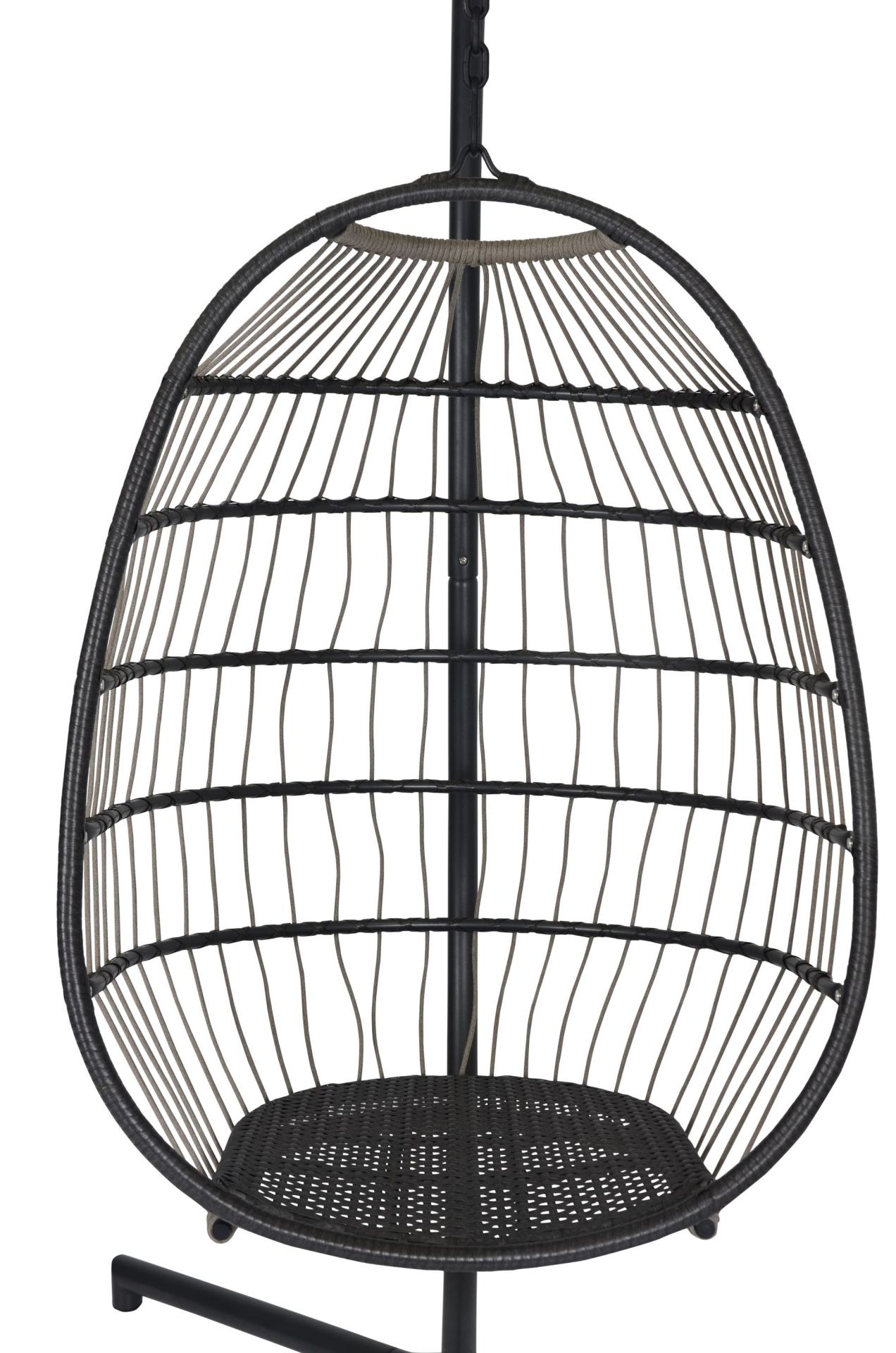 Garten- Hängesessel Hamburg Hängestuhl Hängekorb mit Gestell grau anthrazit