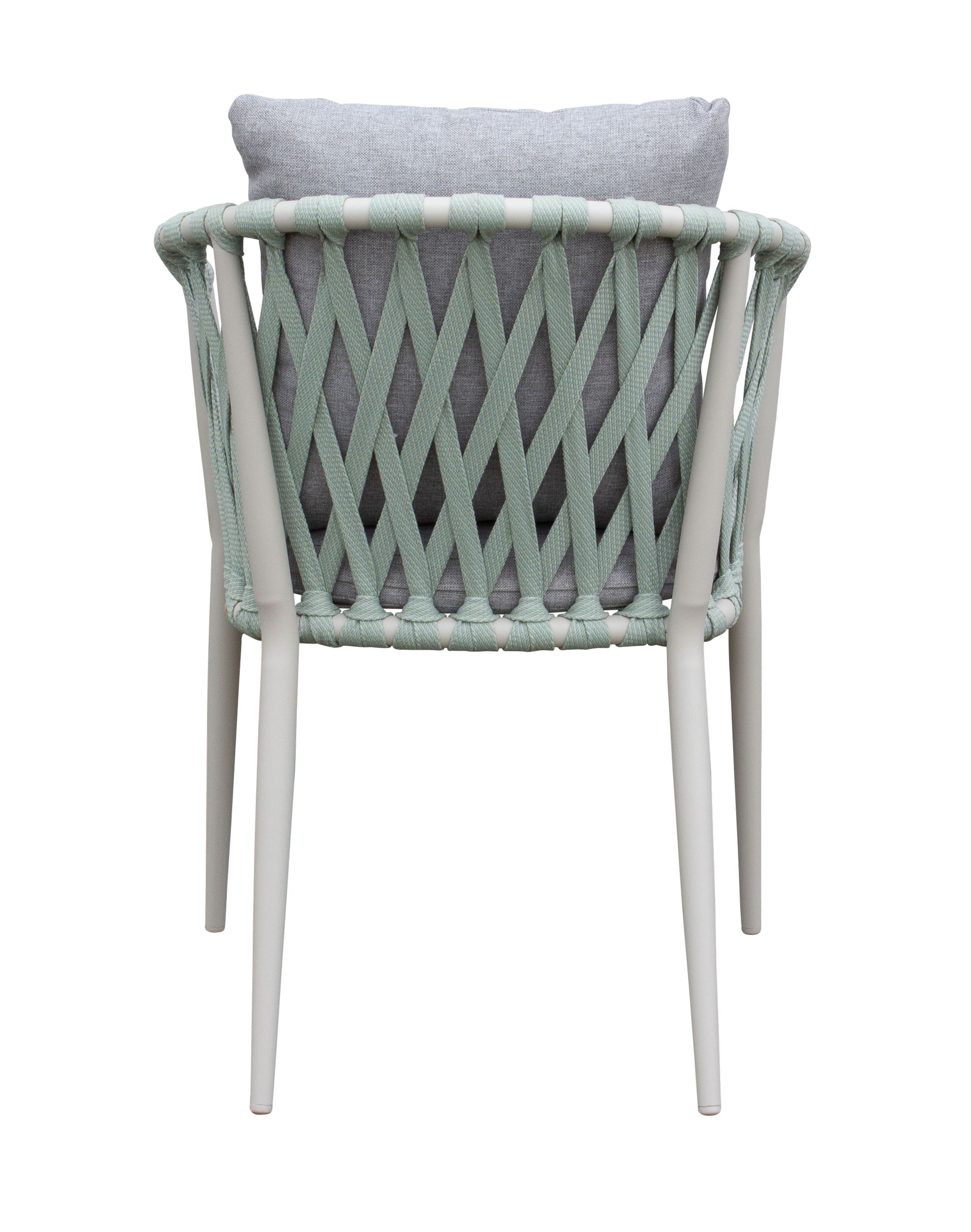 Stapelstuhl Gartenstuhl Armlehnenstuhl Vienna Rope taupe-grün