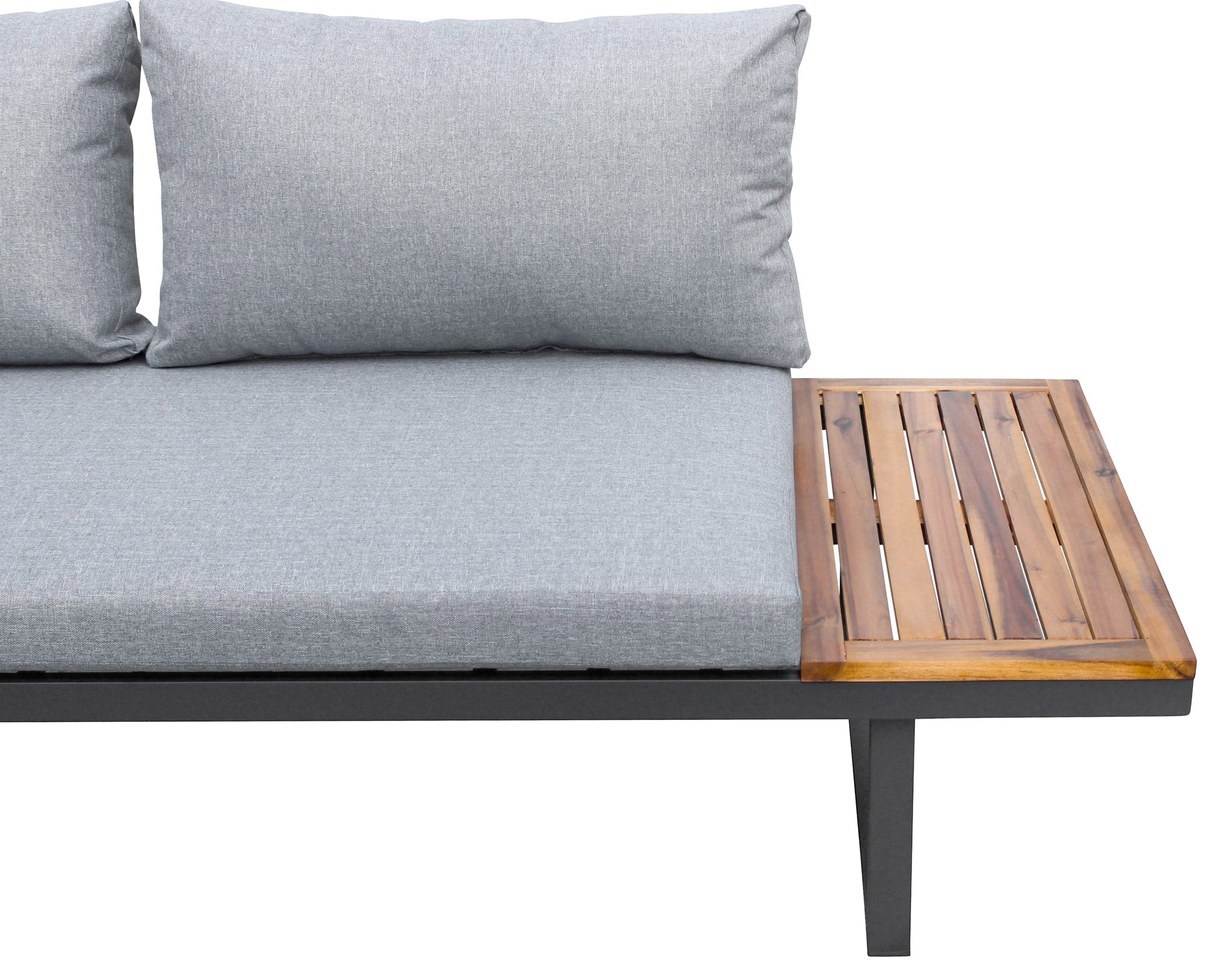 Gartenlounge Loungeset Ecksofa Nairobi Aluminium Akazie anthrazit