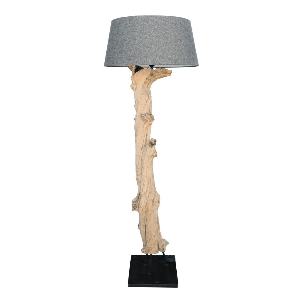 Wurzelholz Standlampe Treibholz Handarbeit Teak Holz mit Lampenschirm