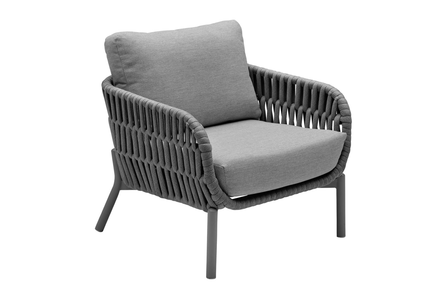 Gartensessel Malte Gartenstuhl Loungesessel mit Polster Rope Anthrazit Gartensessel Malte Gartenstuhl Loungesessel mit Polster Rope Anthrazit