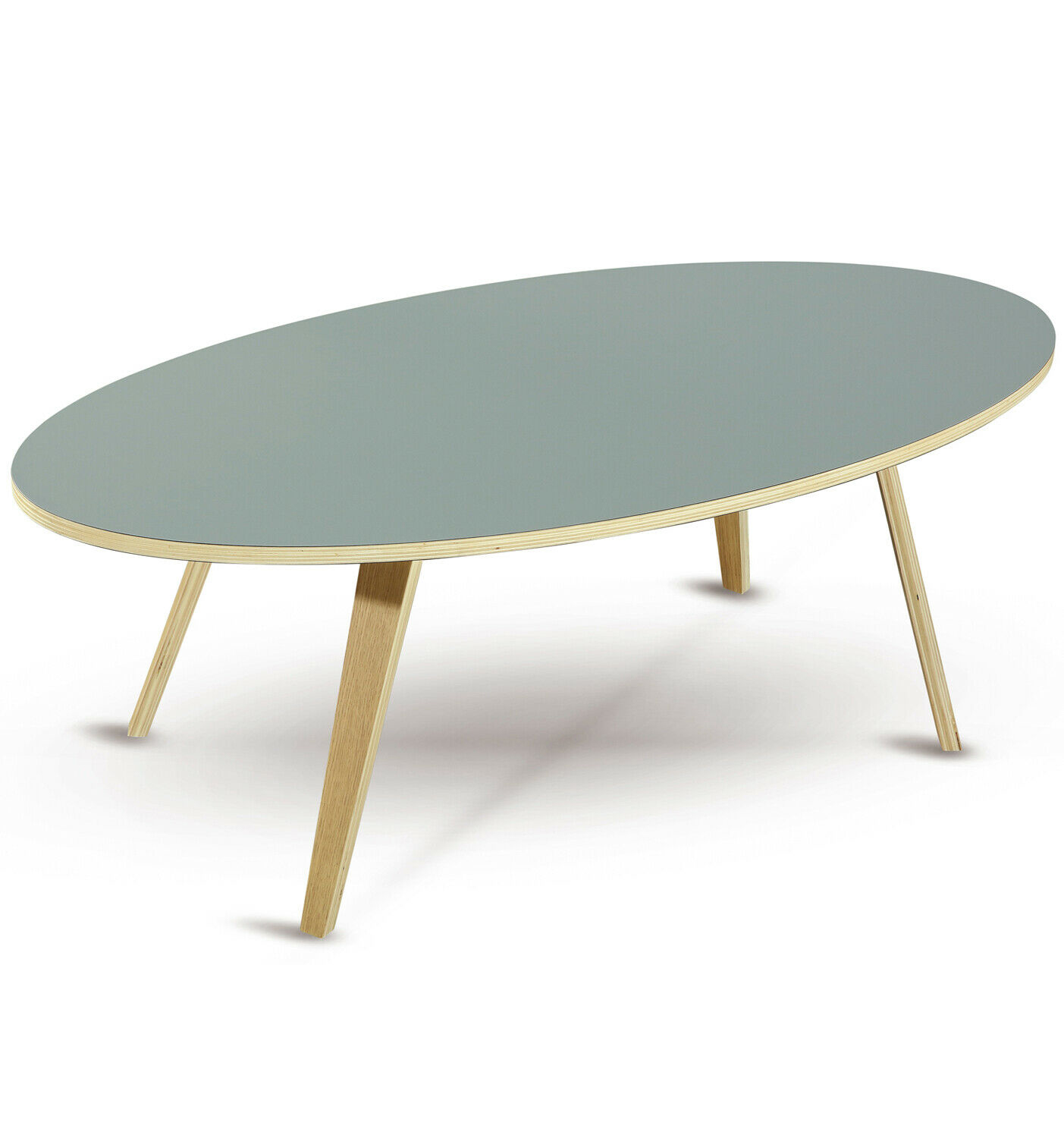 Couchtisch Beistelltisch ARVIKA Skandinavisch Tisch oval 120cm Grau