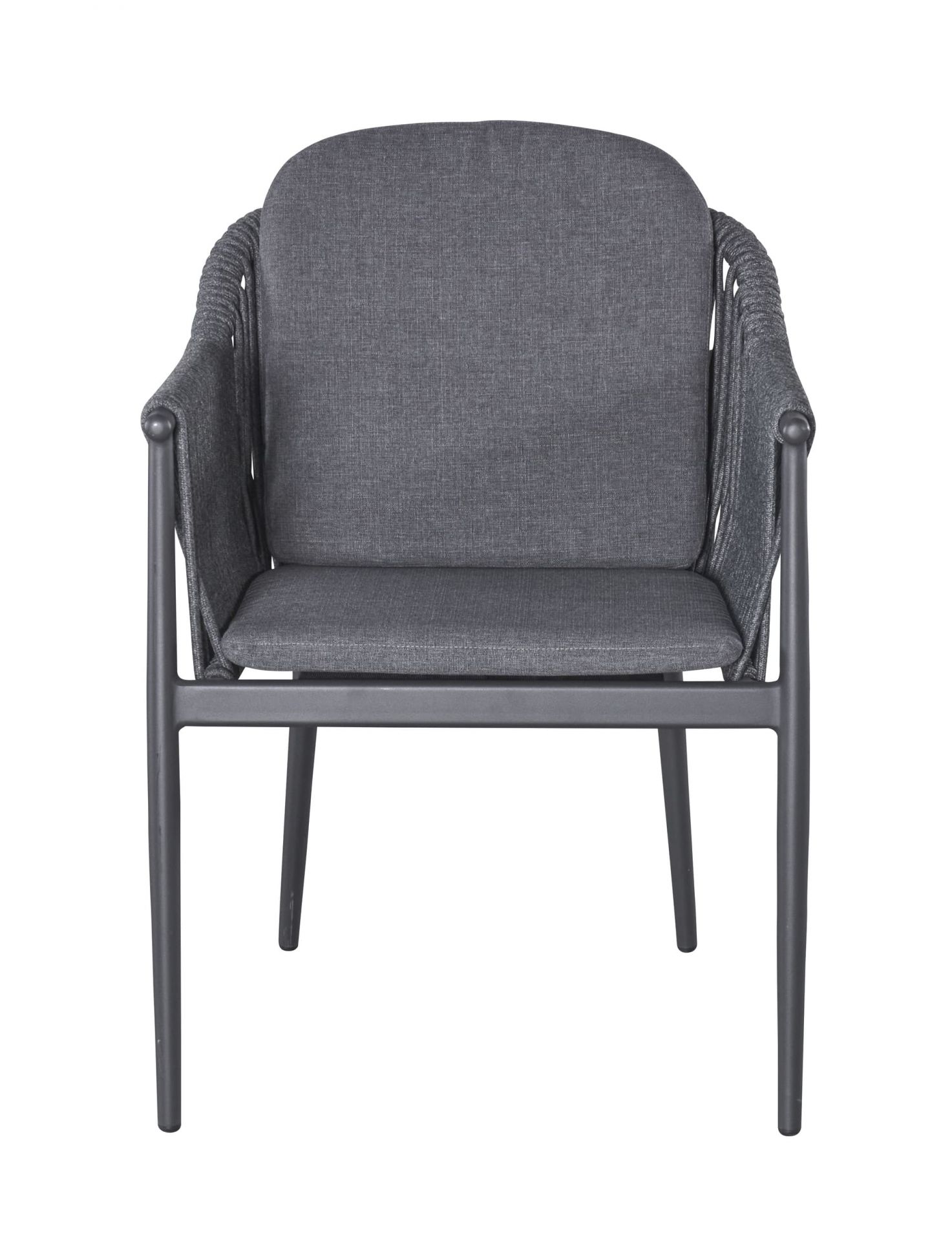 Gartenstuhl Armlehnenstuhl Balu 2 mit Sitz-und Rückenkissen anthrazit