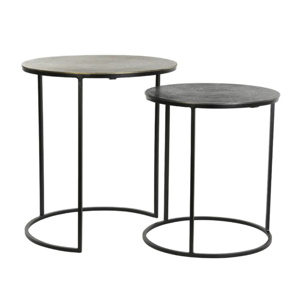 Beistelltisch Säule PRIMO von Light & Living 2er Set Schwarz-Bronze Beistelltisch Säule PRIMO von Light & Living 2er Set Schwarz-Bronze