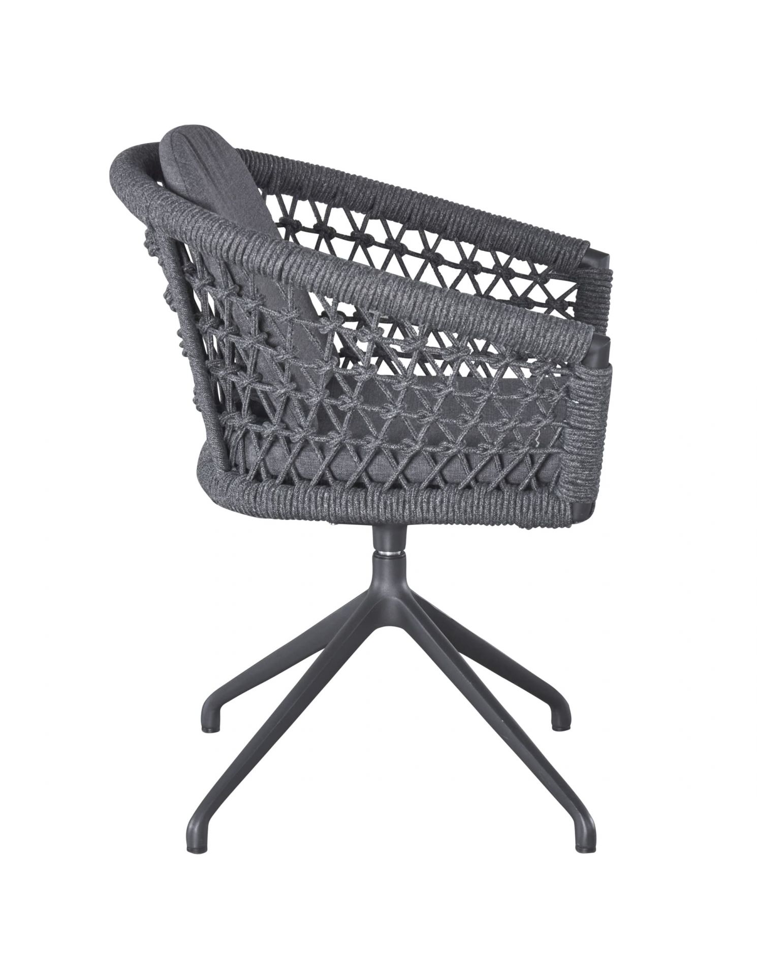 Gartenstuhl Drehstuhl Balu mit Sitz-und Rückenkissen drehbar anthrazit Rope/Aluminium Gartenstuhl Drehstuhl Balu mit Sitz-und Rückenkissen drehbar anthrazit Rope/Aluminium