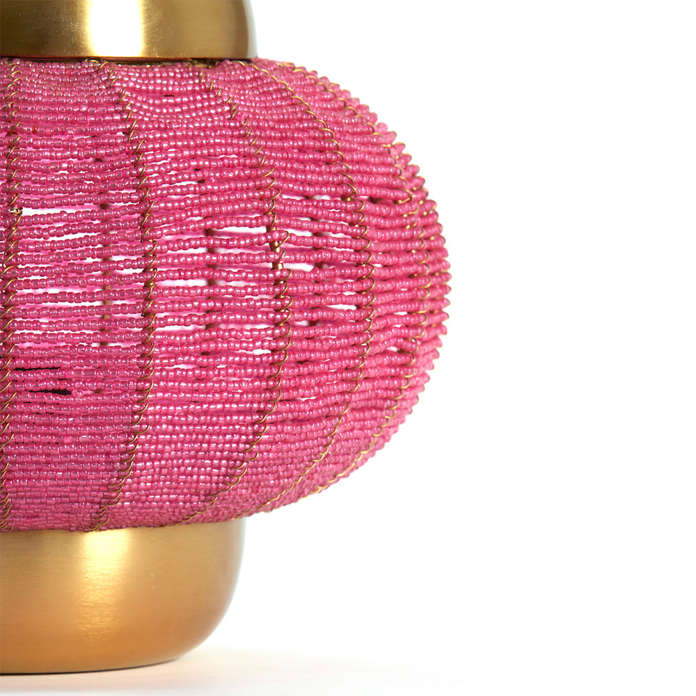 Tischleuchte CETARA von Light & Living Ø25x26 cm Lampe Rosa Perlen+Bronze Tischleuchte CETARA von Light & Living Ø25x26 cm Lampe Rosa Perlen+Bronze