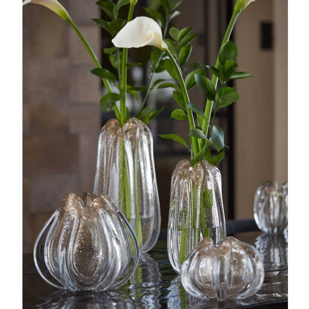 Dekovase Vase MURELA von Light & Living Blumenvase Ø21x30 cm Glas mit Glittersand