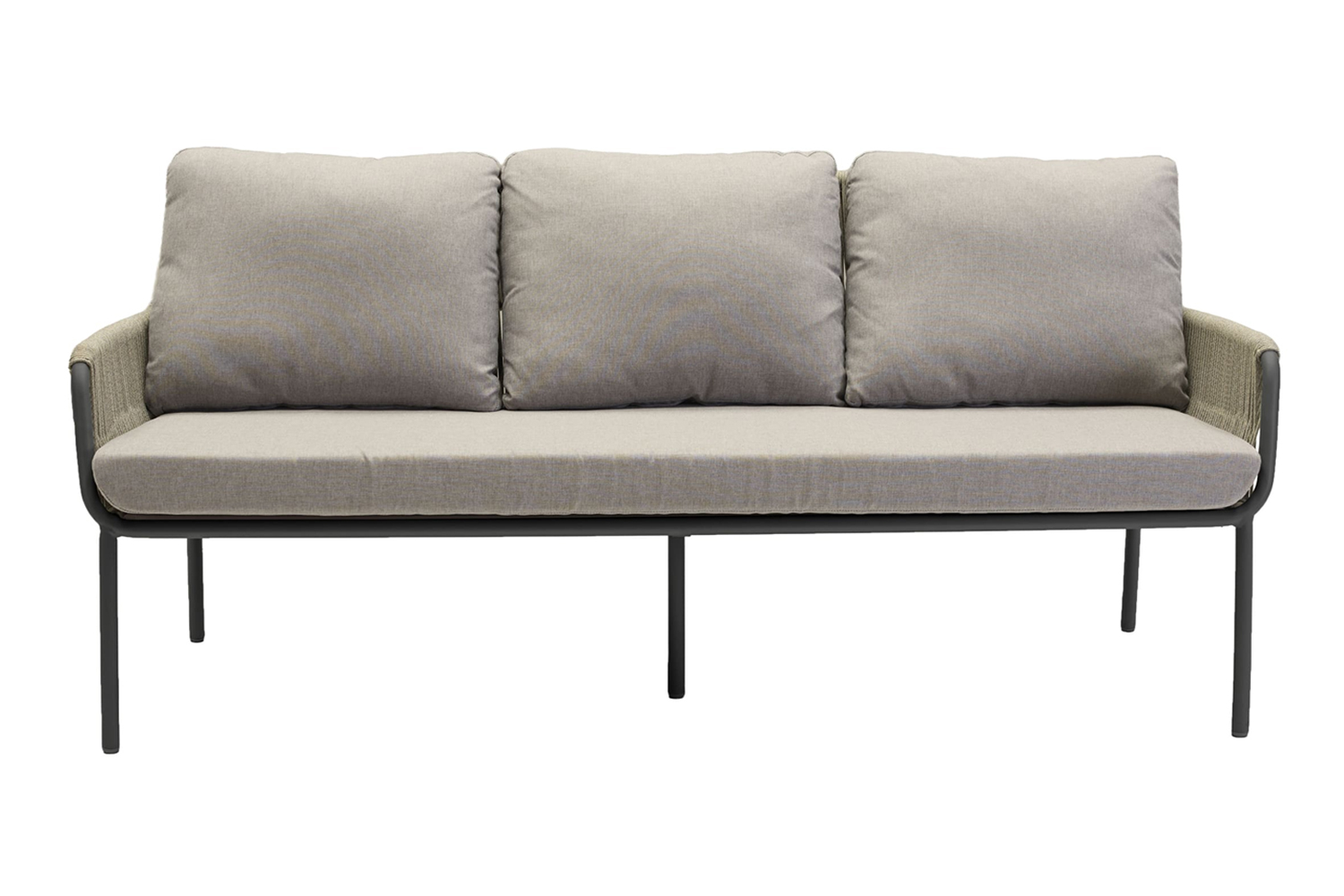Loungesofa Concord 3-Sitzer Gartensofa mit Polster Relaxsofa Rope Taupe