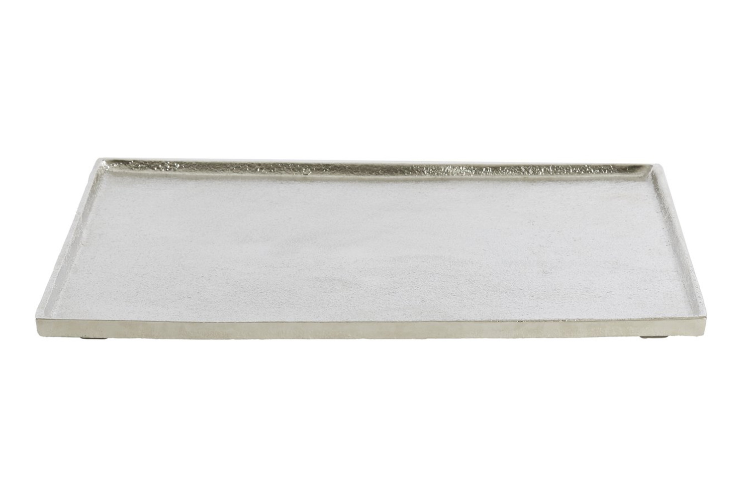 Tablett MAES von Light & Living 39,5x39,5x1,5cm Servierplatte Schale Silber Metall