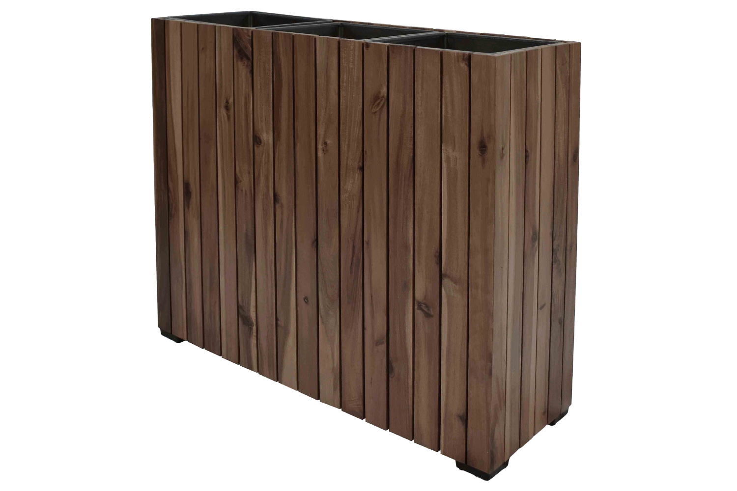 Pflanzgefäß Colorado 2 Pflanzkasten Blumenkasten Akazienholz 79x28x62 cm mit Einsatz