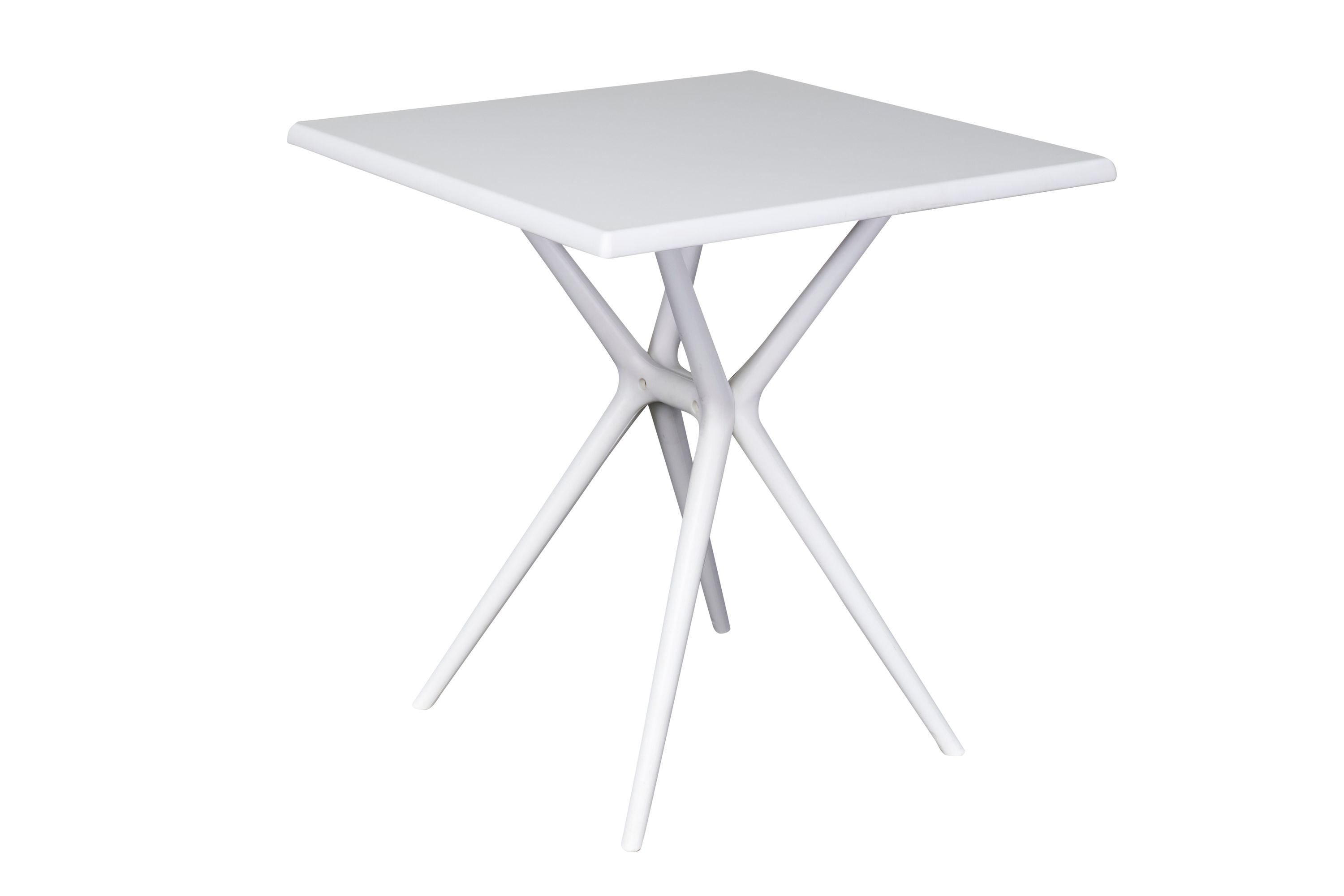 Gartentisch Moroni Balkontisch Bistrotisch 70x70cm Kunststoff weiß