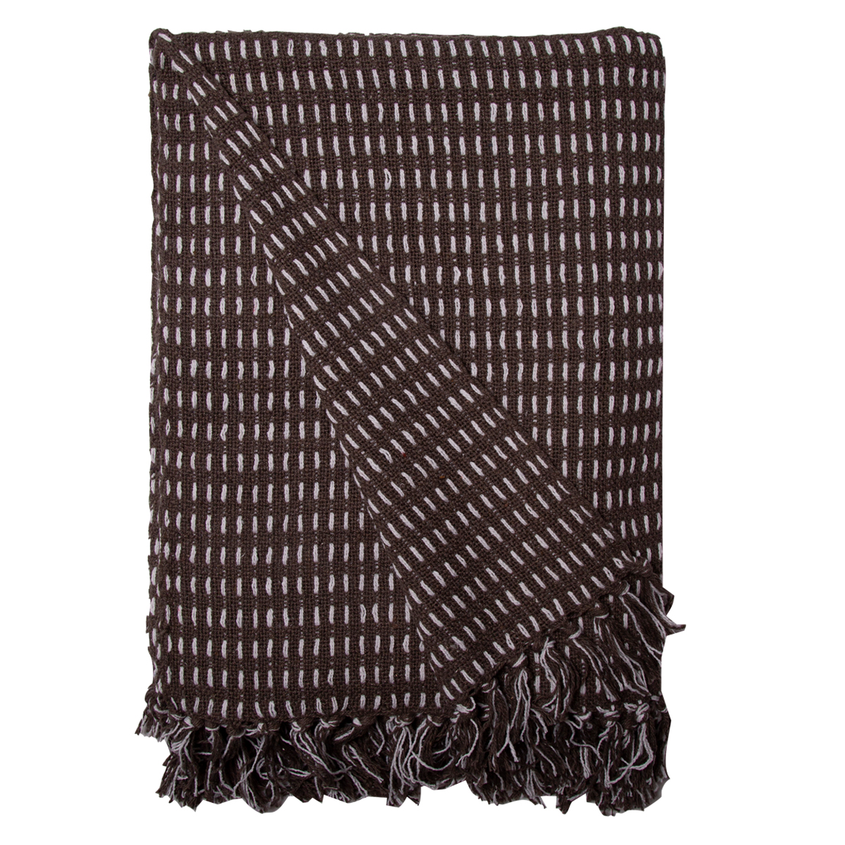 Decke Überwurf Straight 100% Baumwolle 130x180 cm Skandinavisch Braun Decke Überwurf Straight 100% Baumwolle 130x180 cm Skandinavisch