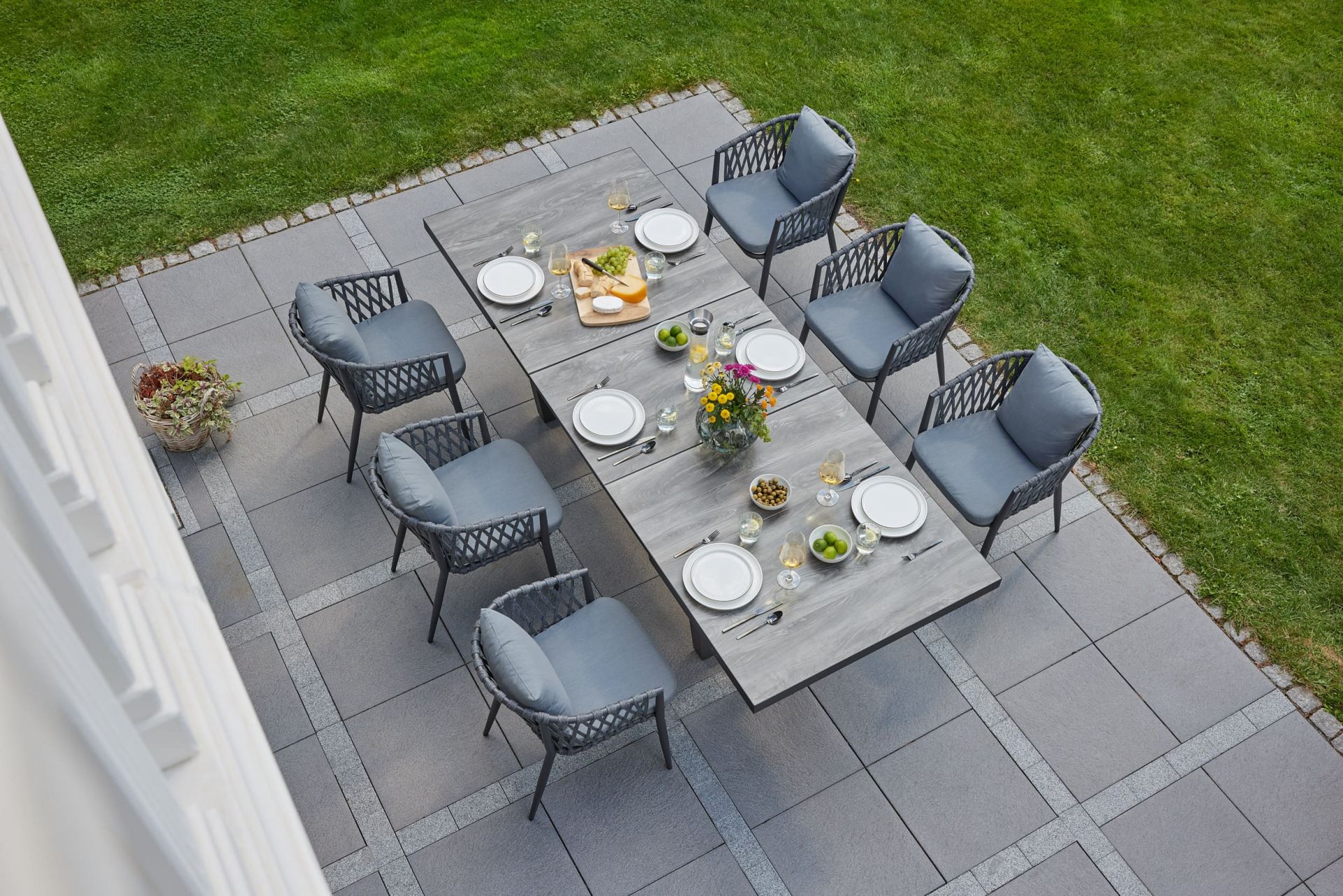 Stapelstuhl Gartenstuhl Armlehnenstuhl Vienna Rope anthrazit Stapelstuhl Gartenstuhl Armlehnenstuhl Vienna Rope anthrazit