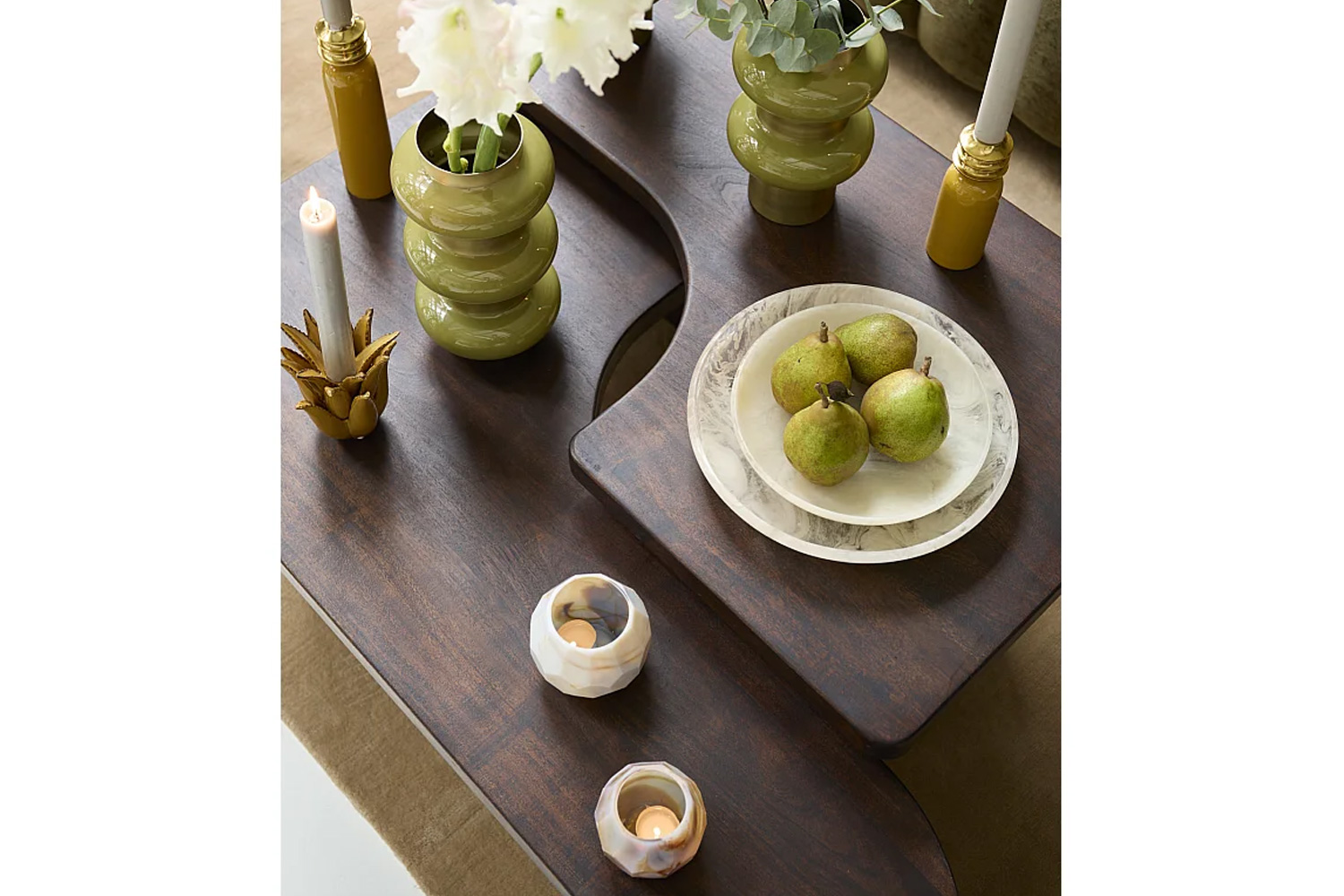 Dekoschale Schale BELAWAN von Light & Living Ø44x4 cm Kunststoff Creme