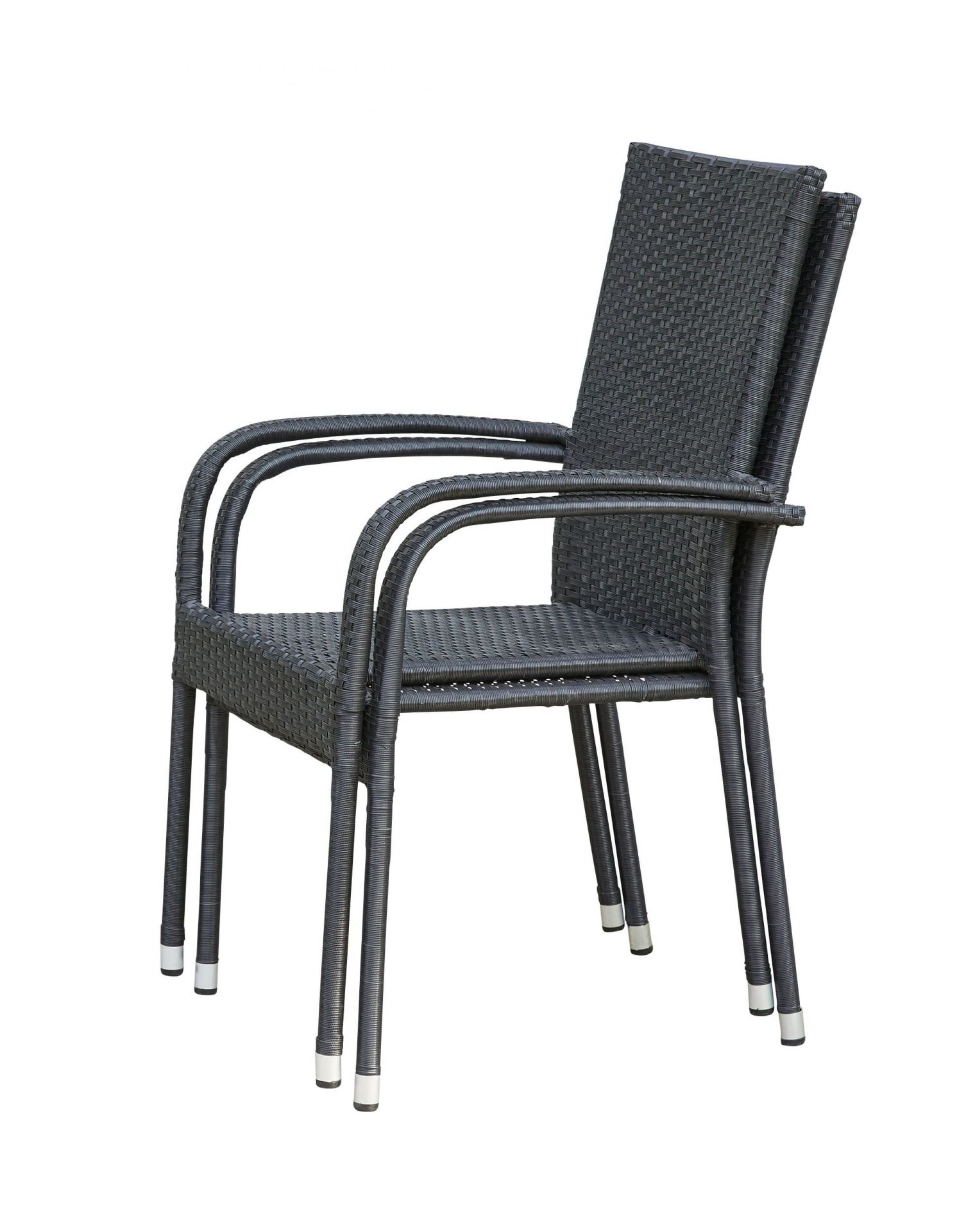 Stapelstuhl Balkonstuhl Oslo Armlehnstuhl Gartenstuhl Polyrattan schwarz Stapelstuhl Balkonstuhl Oslo Armlehnstuhl Gartenstuhl Polyrattan schwarz