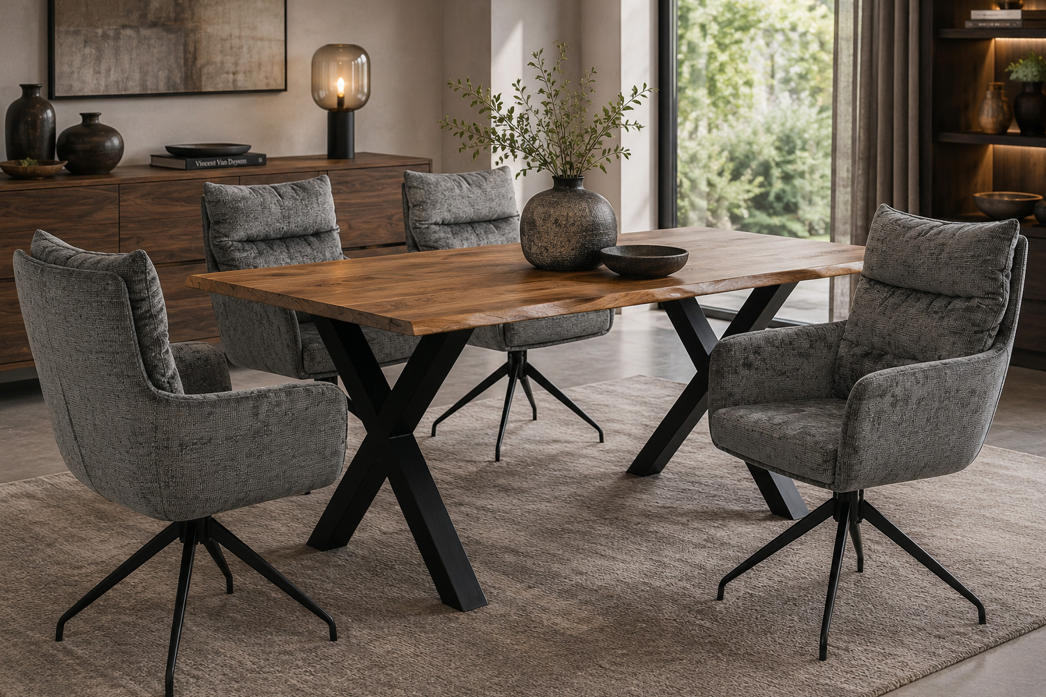 264053MW-esstisch-akazie-180x90-x-beine_5.jpg Esstisch Madrid 180x90 cm Massivholz Baumkante X-Beine Holztisch Akazienholz