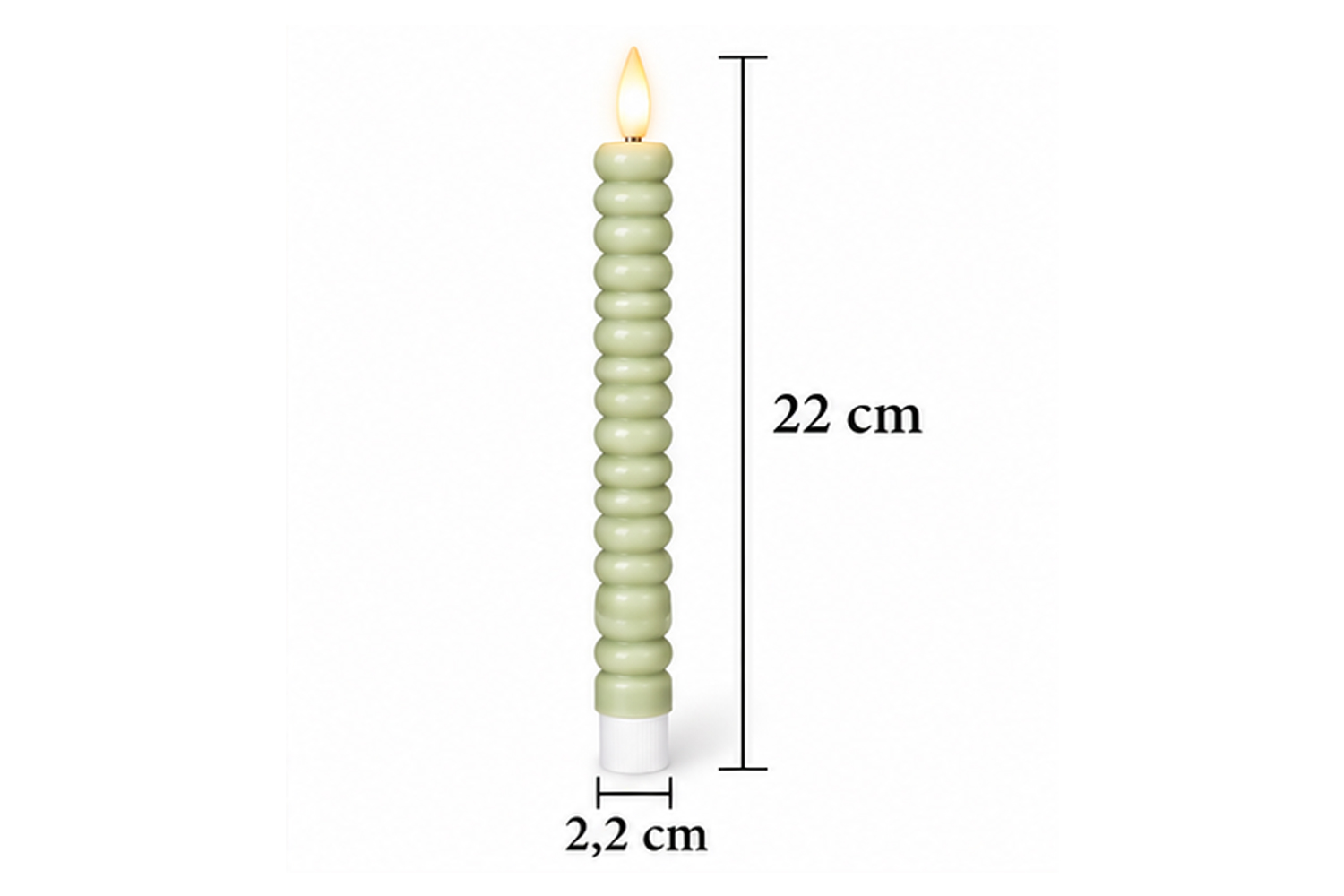 0017539-led-stabkerzen-echtwachs-dinnerkerze-gruen_3.jpg LED-Stabkerzen 2er Set Ø2,2x22 cm Dinnerkerze Timer Grün