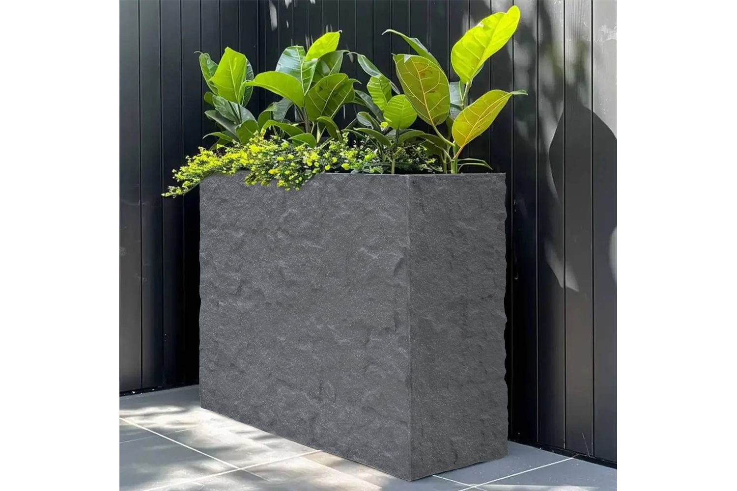 Pflanzgefäß The Rock Pflanzkasten Blumenkasten 33x83x73 cm Grau-Gepunktet