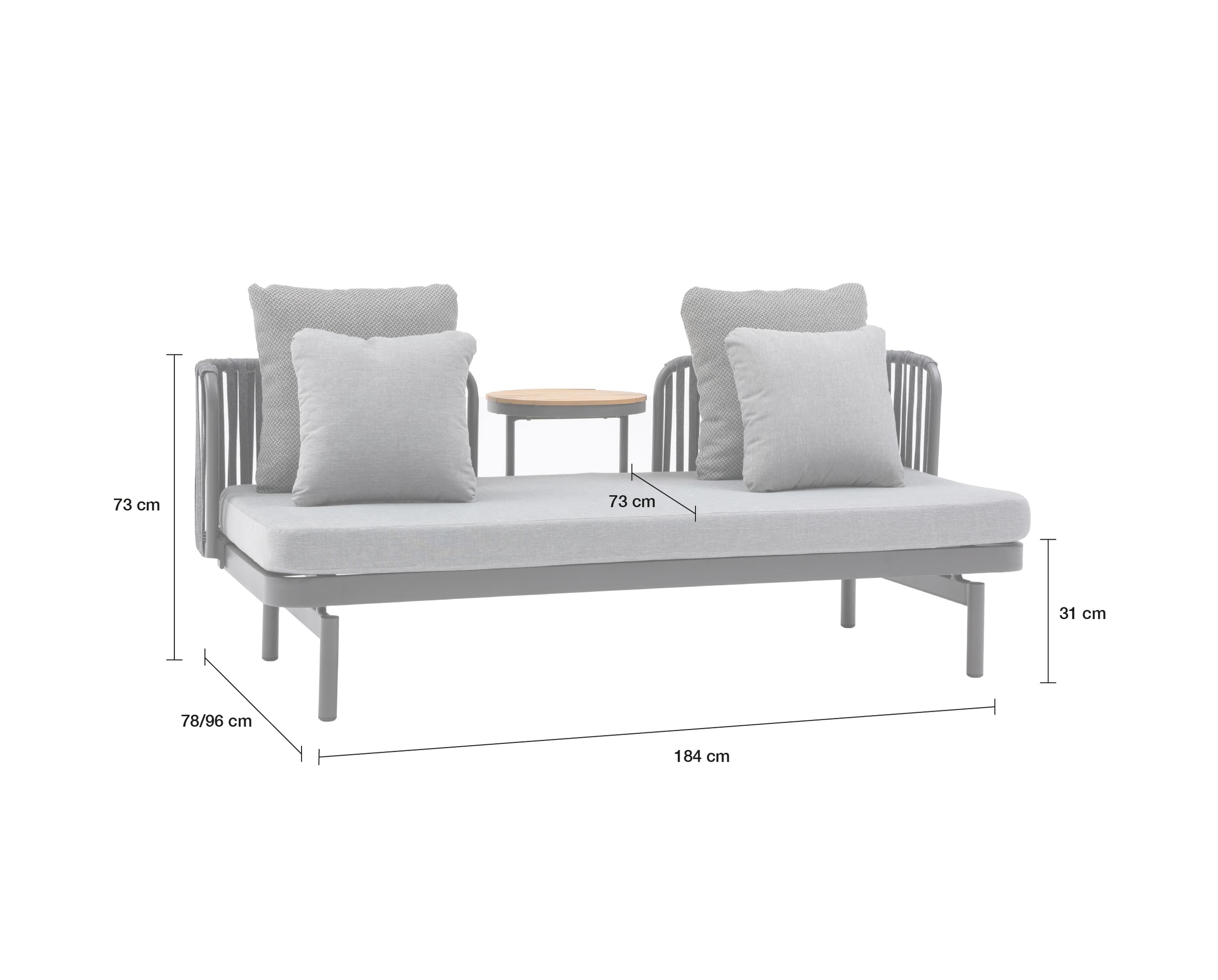 Lounge Sofa Milano Multifunktionssofa inkl. Tisch Rope Loungemöbel Gartenlounge Lounge Sofa Milano Multifunktionssofa inkl. Tisch Rope Loungemöbel Gartenlounge