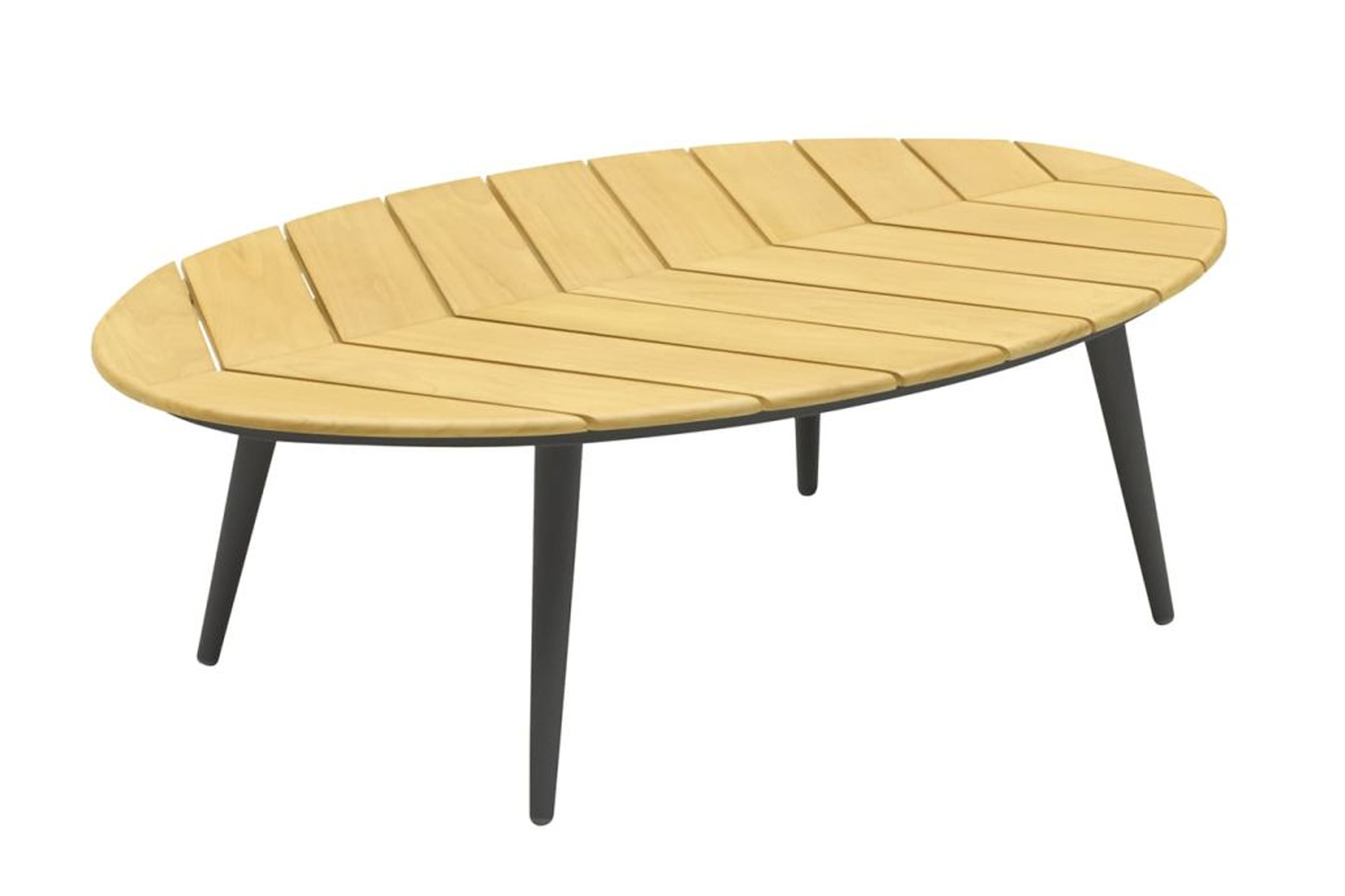 Couchtisch Madison Gartentisch Loungetisch 110x69x35 cm Anthrazit-Teakholz