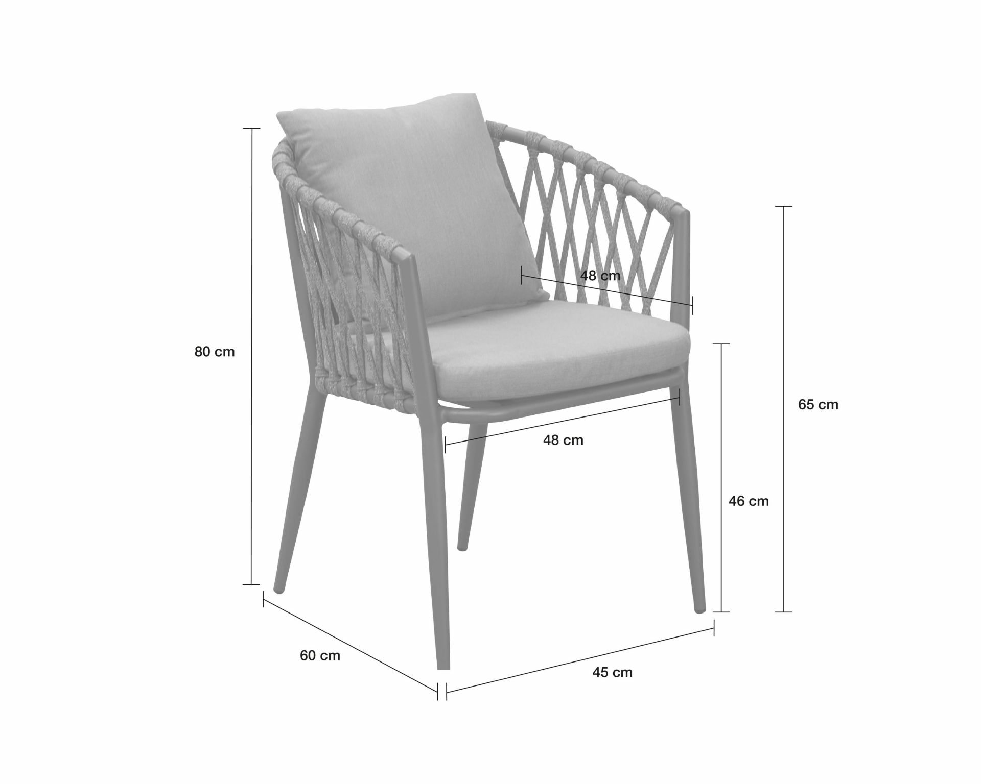 Stapelstuhl Gartenstuhl Armlehnenstuhl Vienna Rope anthrazit Stapelstuhl Gartenstuhl Armlehnenstuhl Vienna Rope anthrazit