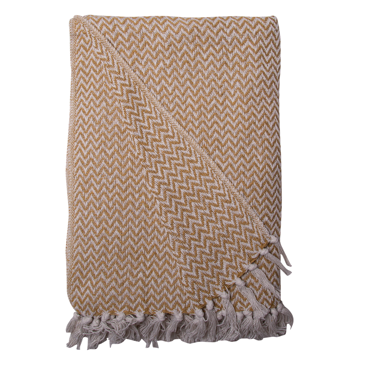Decke Überwurf Edge 100% Baumwolle 130x180 cm Skandinavisch Senf Decke Überwurf Edge 100% Baumwolle 130x180 cm Skandinavisch