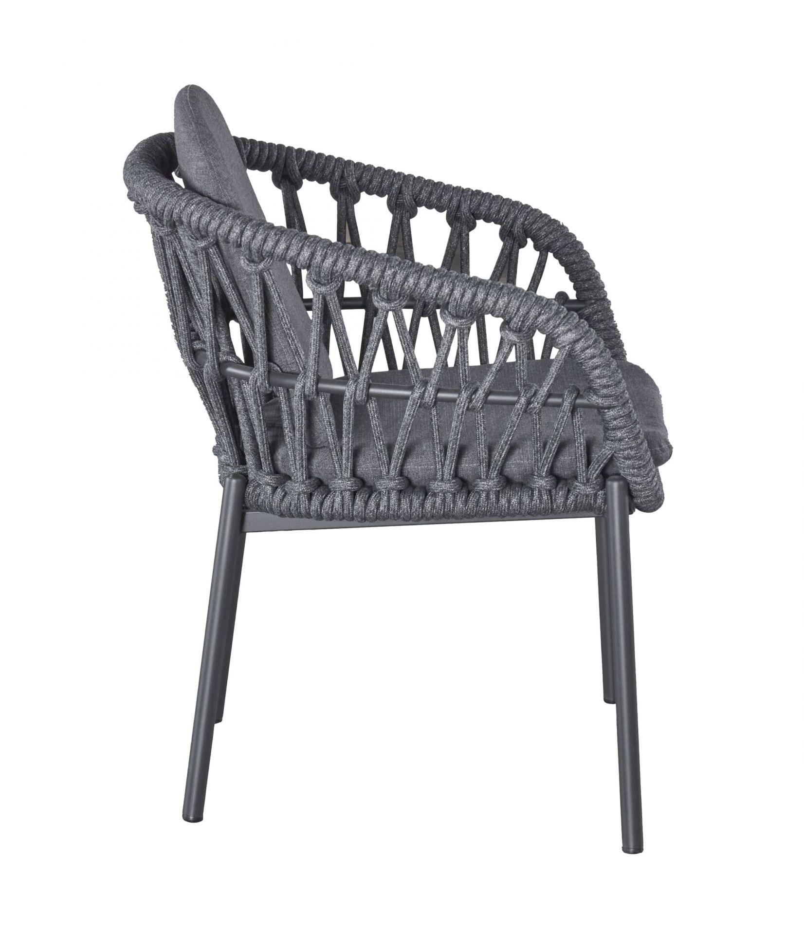 Gartenstuhl Armlehnenstuhl Balu mit Sitz-und Rückenkissen anthrazit Gartenstuhl Armlehnenstuhl Balu mit Sitz-und Rückenkissen anthrazit