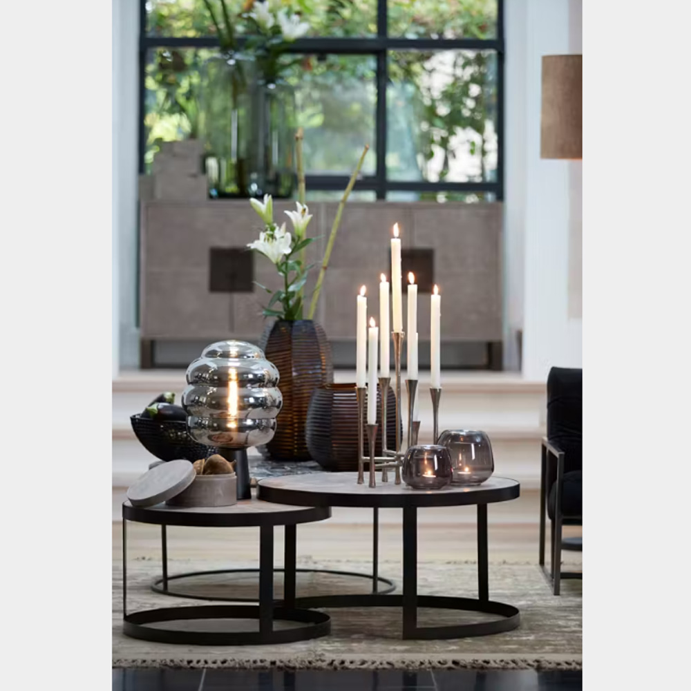 Kerzenständer 7L OLIVIER von Light & Living Kerzenhalter Ø26x23x45 cm Metall Silber Kerzenständer 7L OLIVIER von Light & Living Kerzenhalter Ø26x23x45 cm Metall Silber