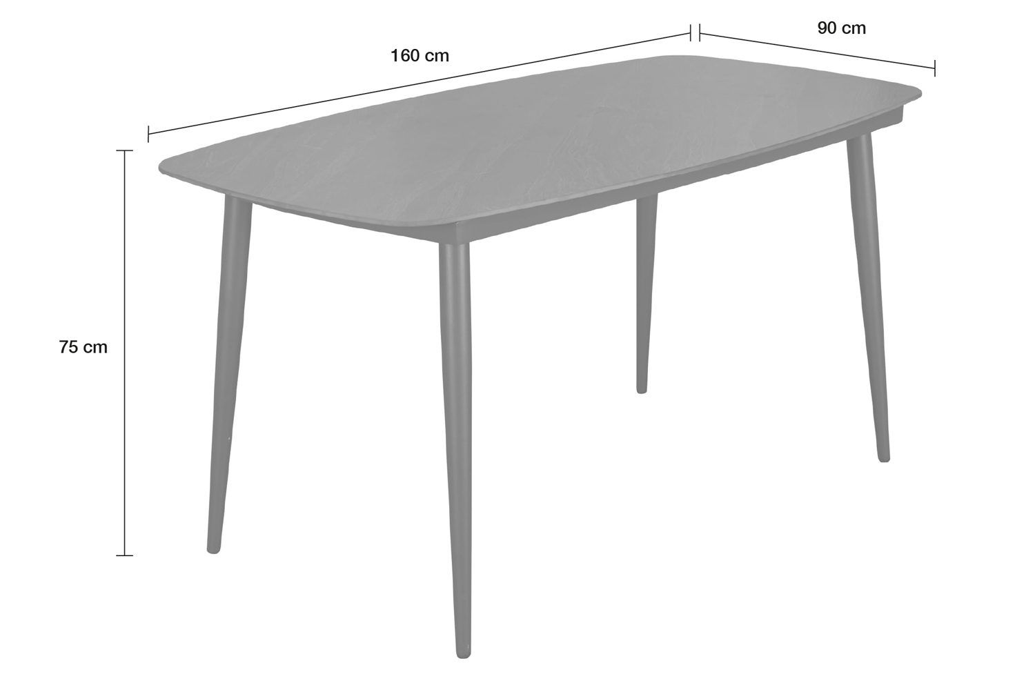 Gartentisch Balu Esstisch Terrassentisch 160x90x75cm Aluminium/sintered stone Anthrazit Gartentisch Balu Esstisch Terrassentisch 160x90x75cm Aluminium/sintered stone Anthrazit
