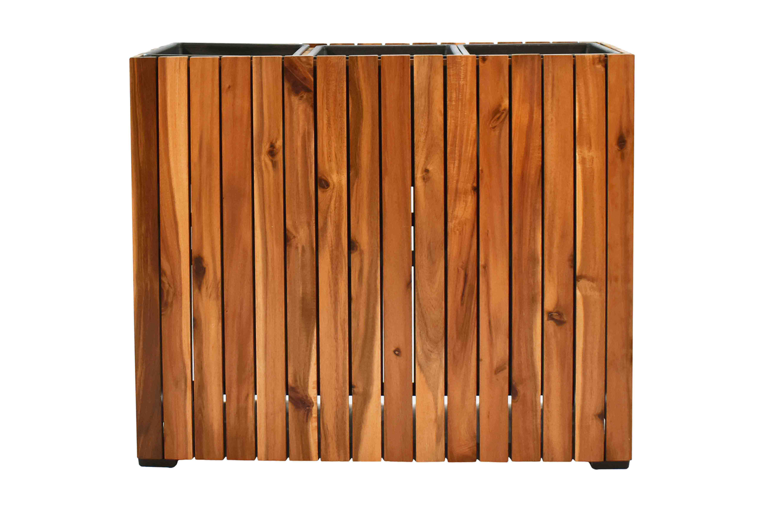 Pflanzgefäß Colorado 2 Pflanzkasten Blumenkasten Akazienholz 79x28x62 cm mit Einsatz