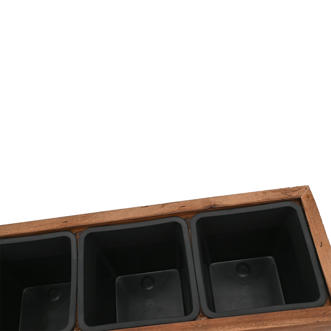 Pflanzkasten Blumenkasten Pflanzgefäß Akazienholz 42 x 15,5 cm mit Einsatz Pflanzkasten Blumenkasten Pflanzgefäß Akazienholz 42 x 15,5 cm mit Einsatz