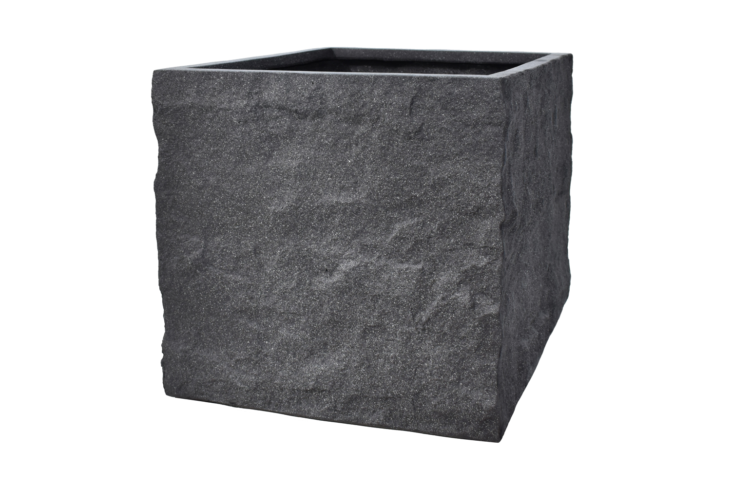 Pflanzgefäß The Rock Pflanzkasten Blumenkasten 45x42 cm Steinoptik Anthrazit