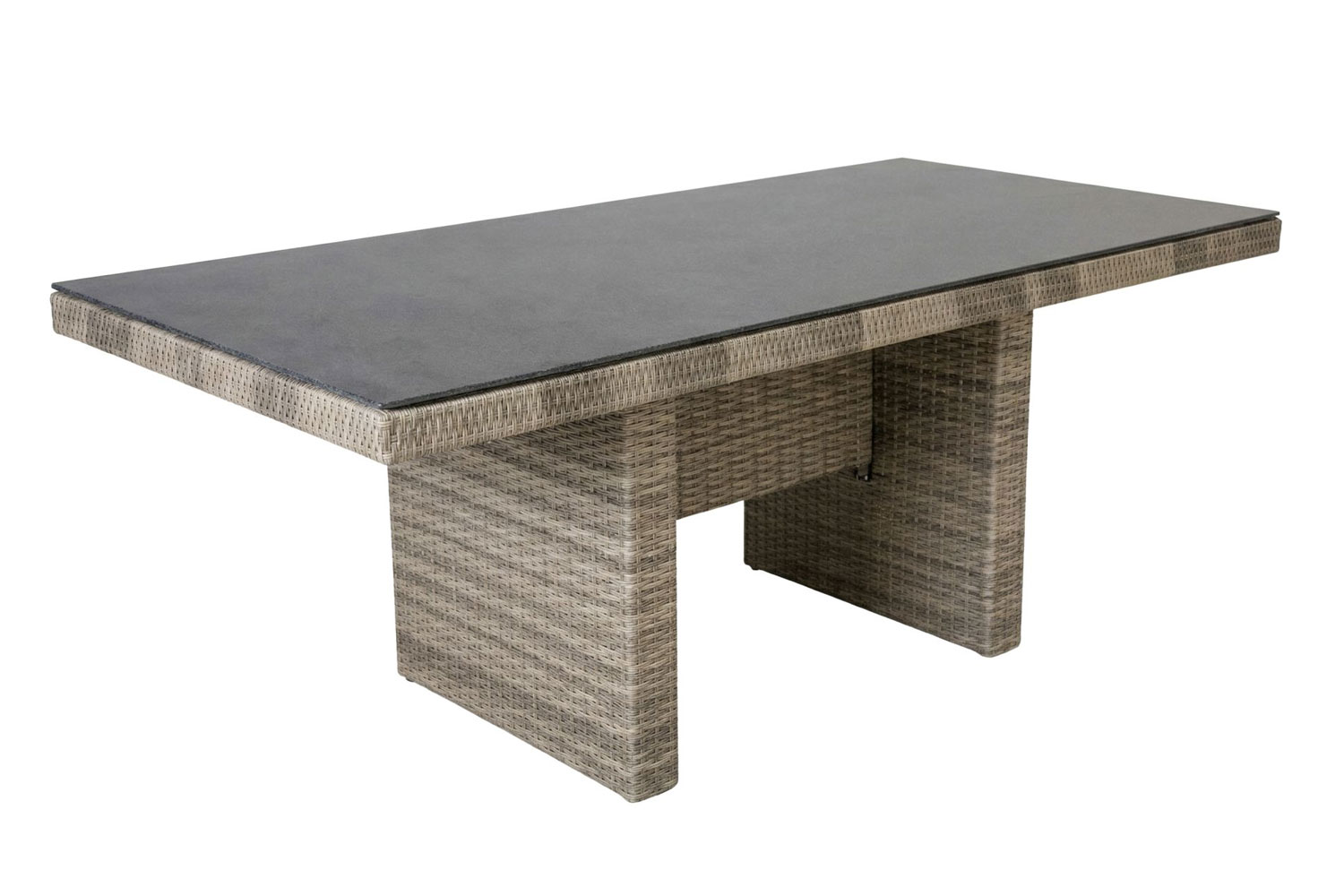 Gartentisch Topeka Esstisch Wangentisch 200x100x75cm Spraystone Tischplatte
