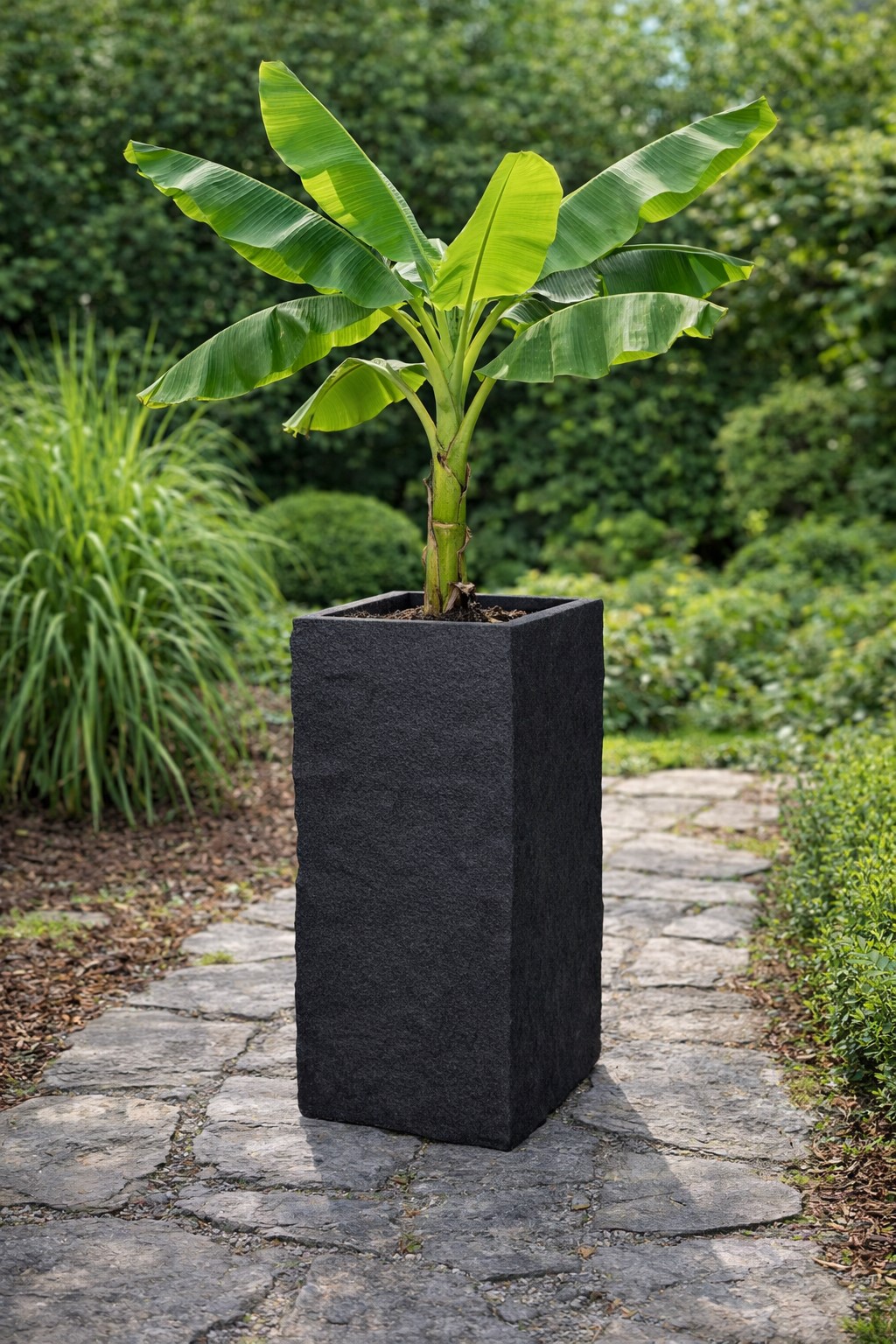 Pflanzgefäß The Rock Pflanzkasten Blumenkasten 28x57 cm Steinoptik Anthrazit Pflanzgefäß The Rock Pflanzkasten Blumenkasten 28x57 cm Steinoptik Anthrazit