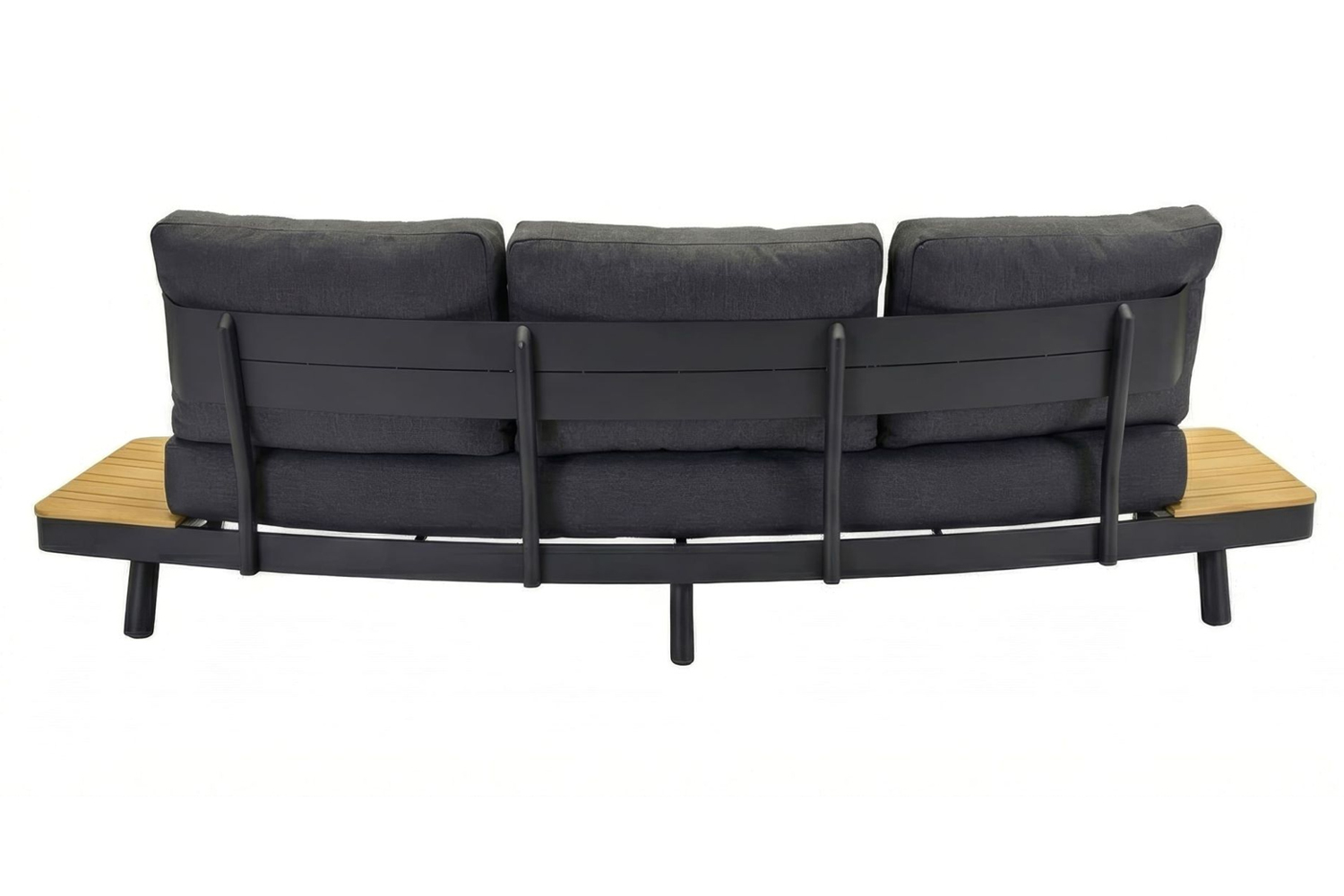 Lounge Sofa Madison 3-Sitzer Gartensofa Relaxsofa mit Ablagen Teakholz