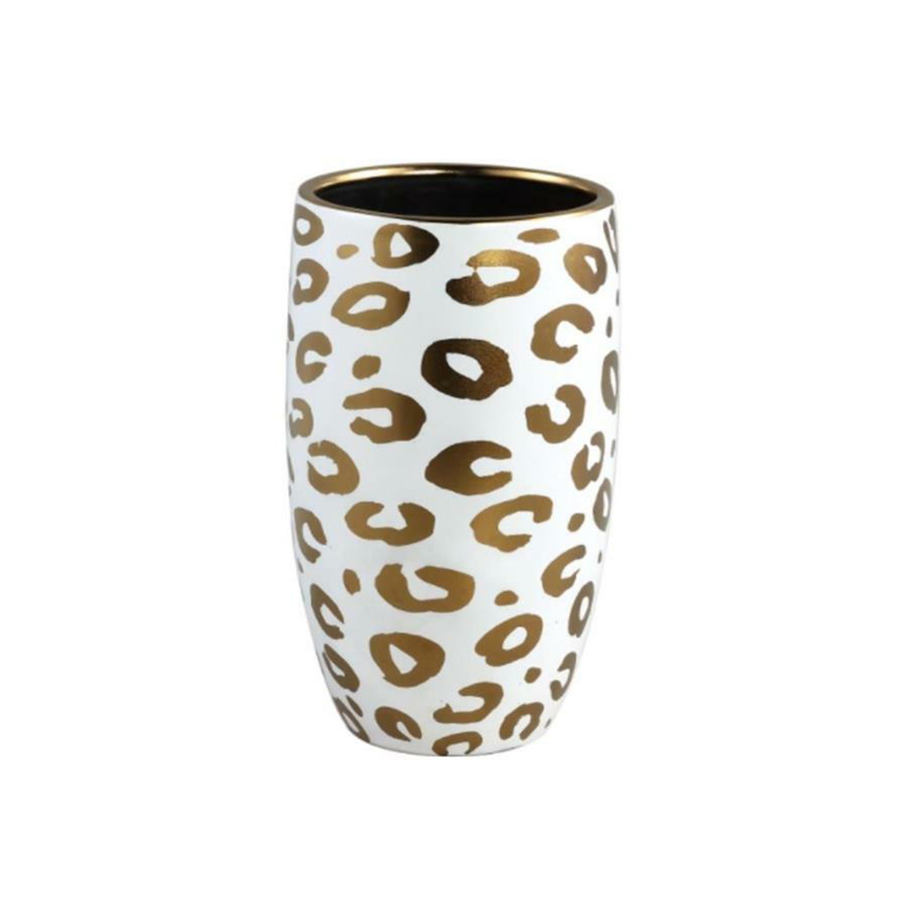Dekovase Vase MARLY von PTMD Blumenvase Tischvase Ø15x27 cm Keramik Weiß-Gold Dekovase Vase MARLY von PTMD Blumenvase Tischvase Ø15x27 cm Keramik Weiß-Gold