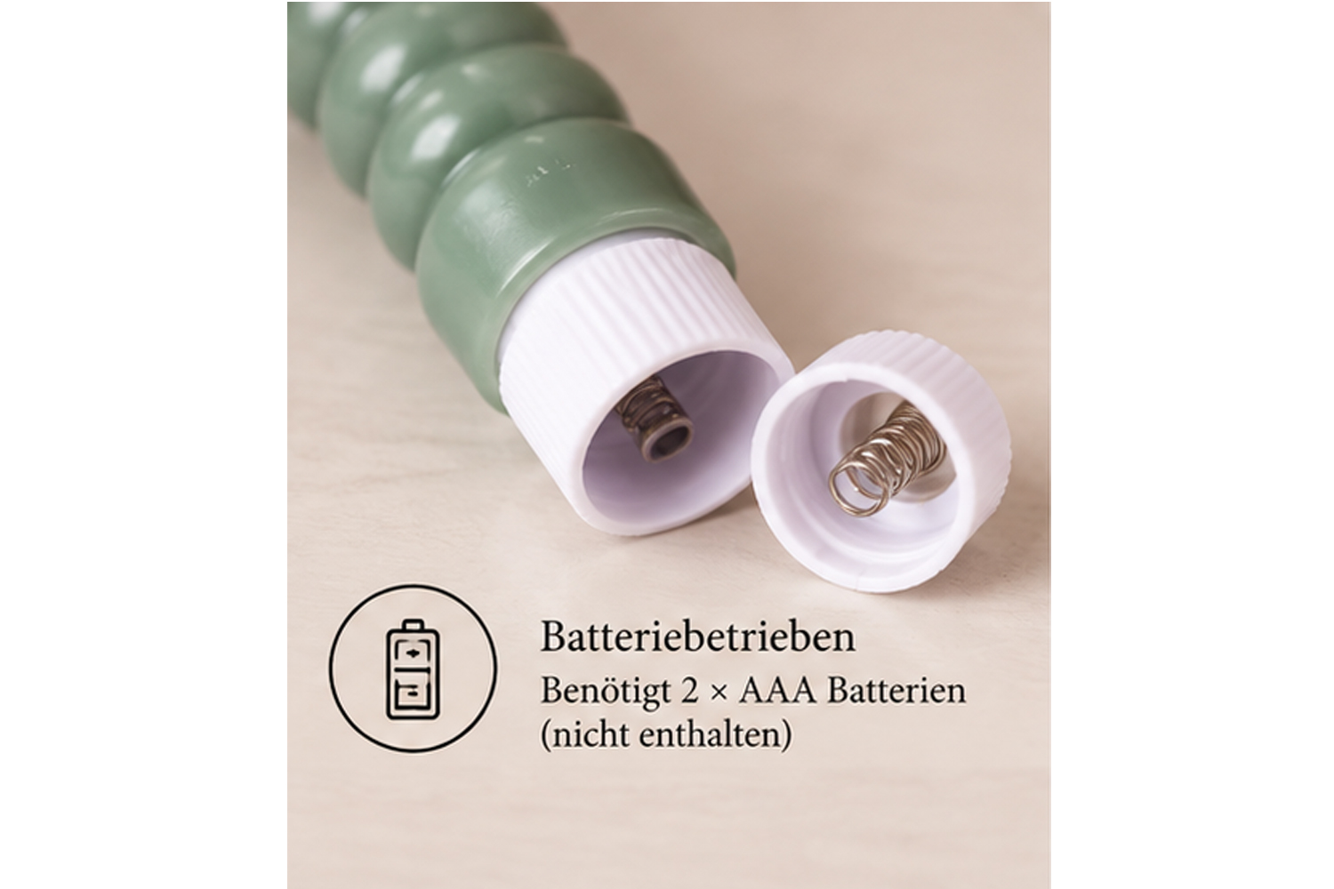 LED-Stabkerzen 2er Set Ø2,2x22 cm Dinnerkerze Timer Dunkelgrün
