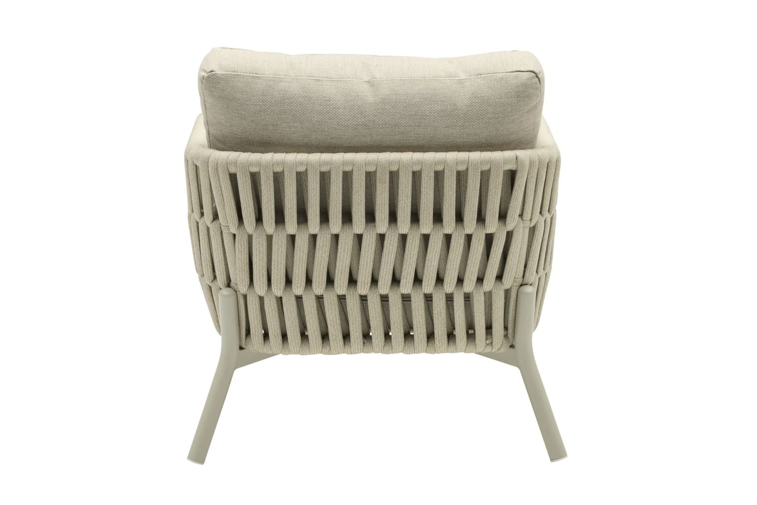 Gartensessel Malte Gartenstuhl Loungesessel mit Polster Rope Taupe