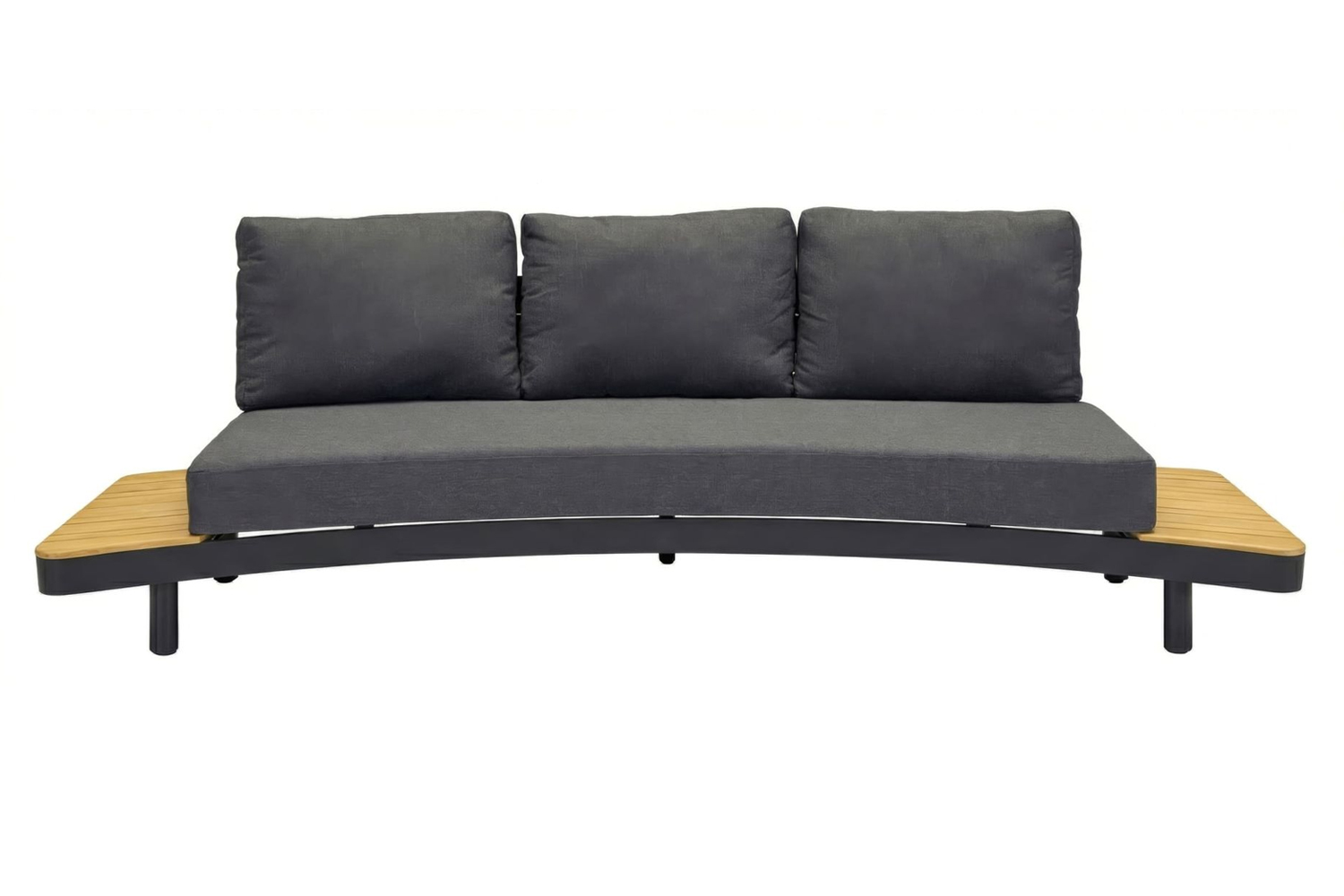 Lounge Sofa Madison 3-Sitzer Gartensofa Relaxsofa mit Ablagen Teakholz