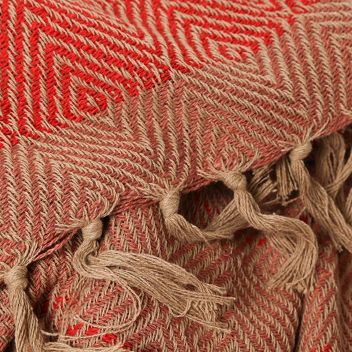 Decke Überwurf Streifen Design 100% Baumwolle 130x180 cm Skandinavisch Cara Amber/Rost Decke Überwurf Streifen Design 100% Baumwolle 130x180 cm Skandinavisch Cara Amber/Rost