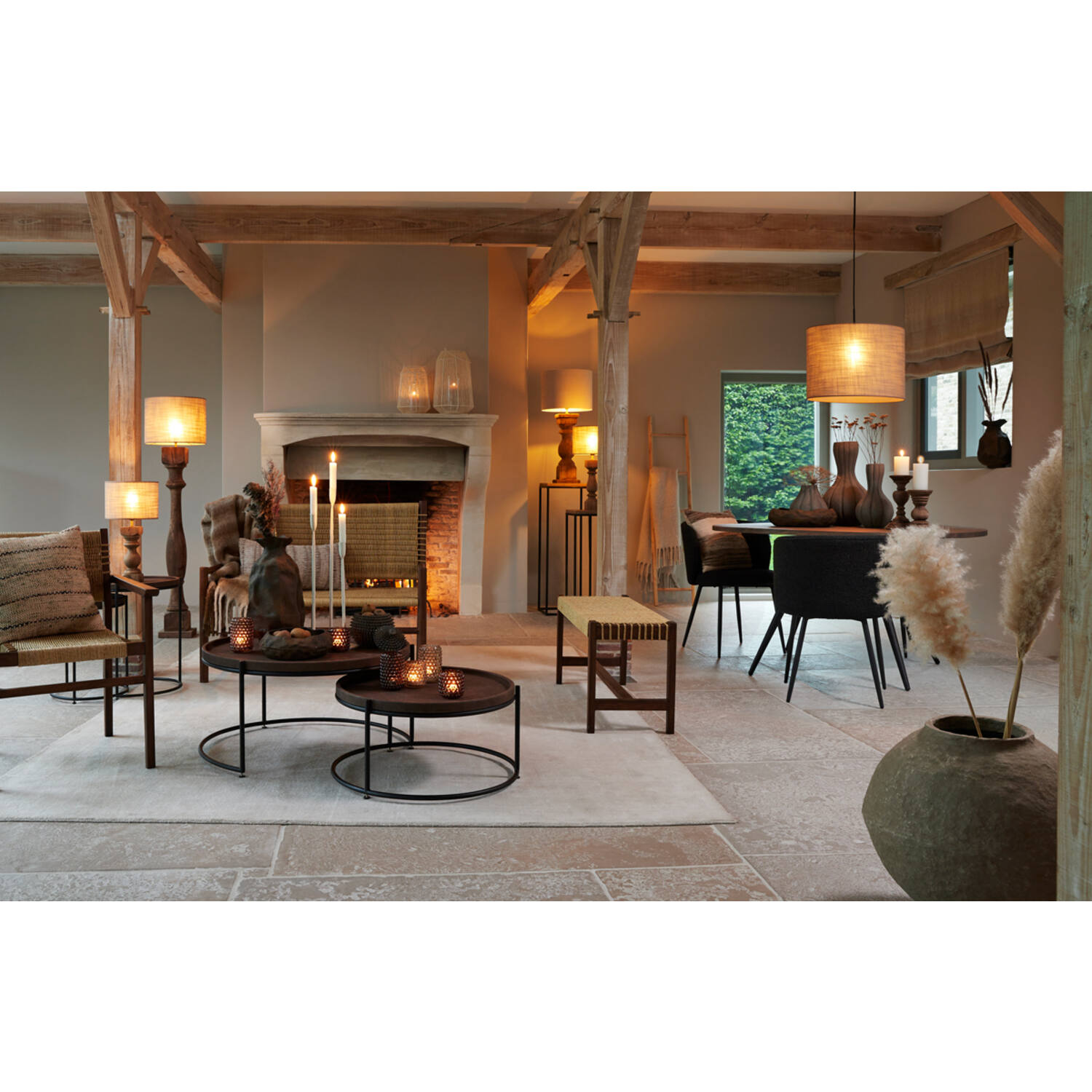 Couchtisch 2er Set JAIRO von Light & Living Wohnzimmertisch Leder braun+schwarz