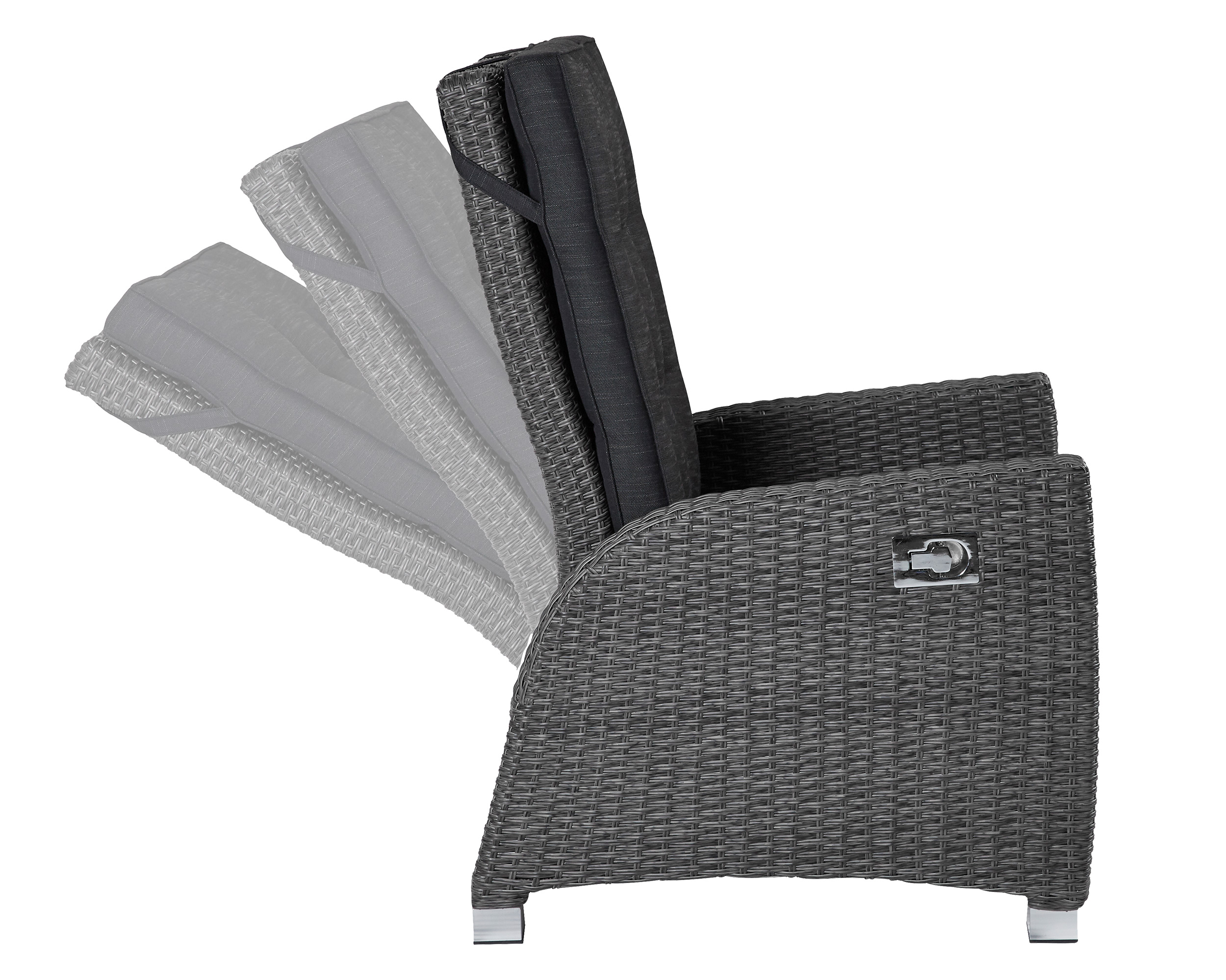 Living Verstellsessel Kansas Gartensessel Liegesessel Loungesessel grau-mix Living Verstellsessel Kansas Gartensessel Liegesessel Loungesessel grau-mix