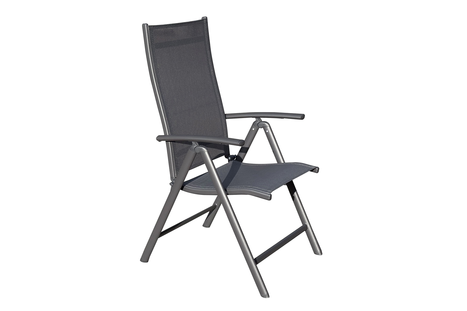 Klappstuhl Monti 2er Set Gartenstuhl Positionsstuhl 7-fach verstellbar Textilen Anthrazit Klappstuhl Monti 2er Set Gartenstuhl Positionsstuhl 7-fach verstellbar Textilen Anthrazit