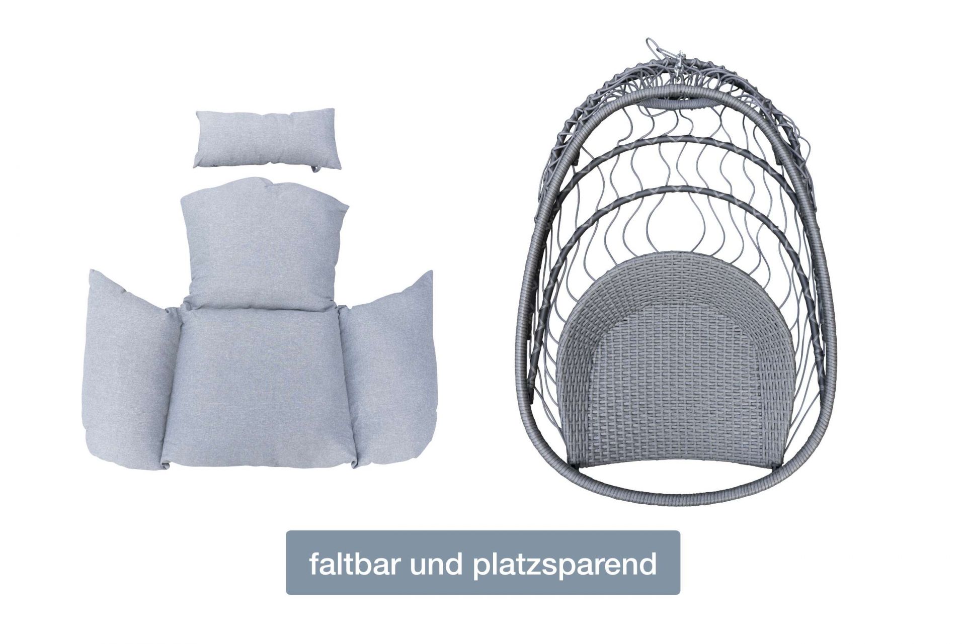 Garten- Hängesessel Hamburg Hängestuhl Hängekorb mit Gestell grau anthrazit Garten- Hängesessel Hamburg Hängestuhl Hängekorb mit Gestell grau anthrazit