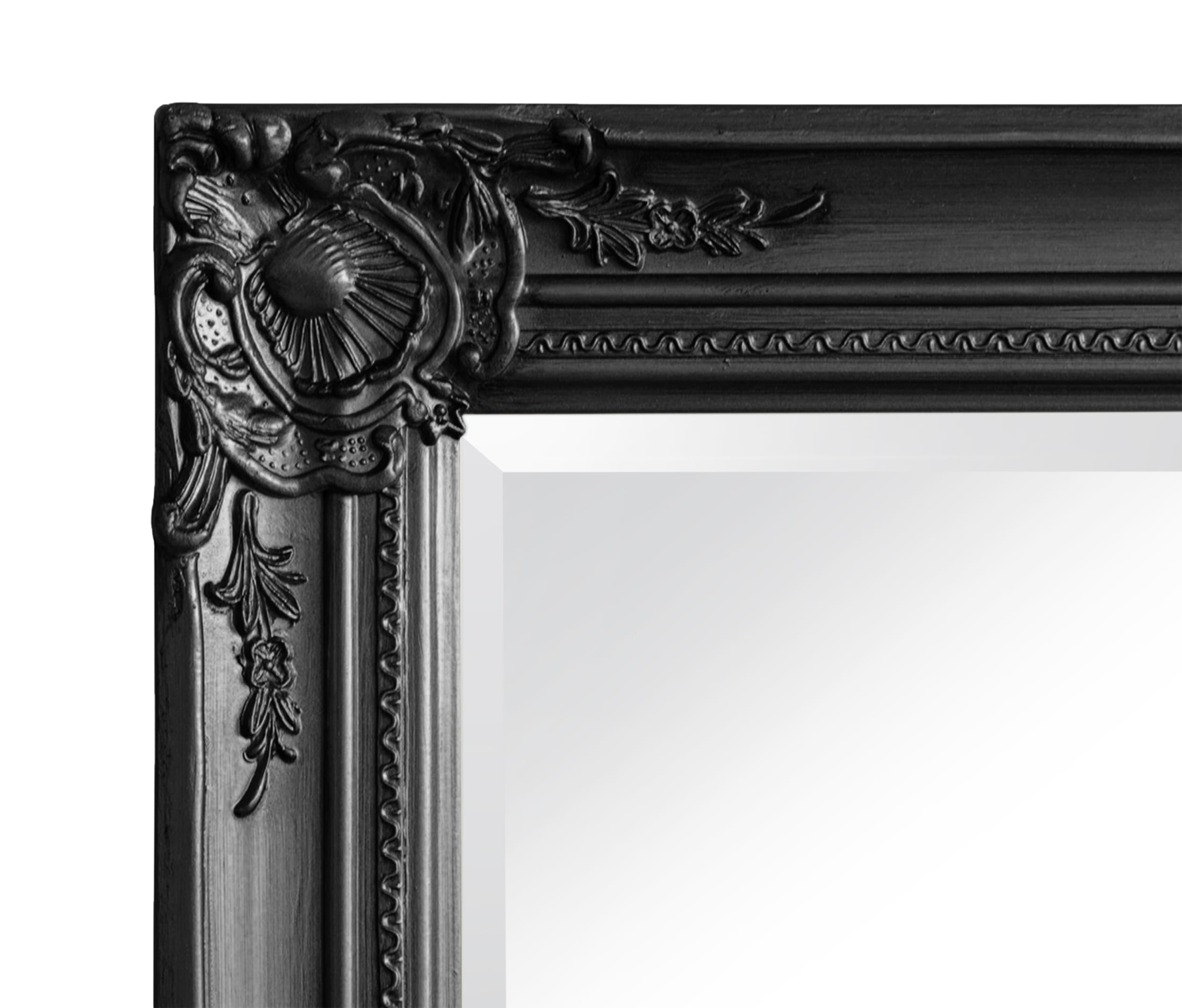 Wandspiegel Barock Schwarz 180x80 cm XL Spiegel Antik-Stil Ganzkörperspiegel Wandspiegel Barock Schwarz 200 x 100 cm XXL Spiegel Antik-Stil Ganzkörperspiegel